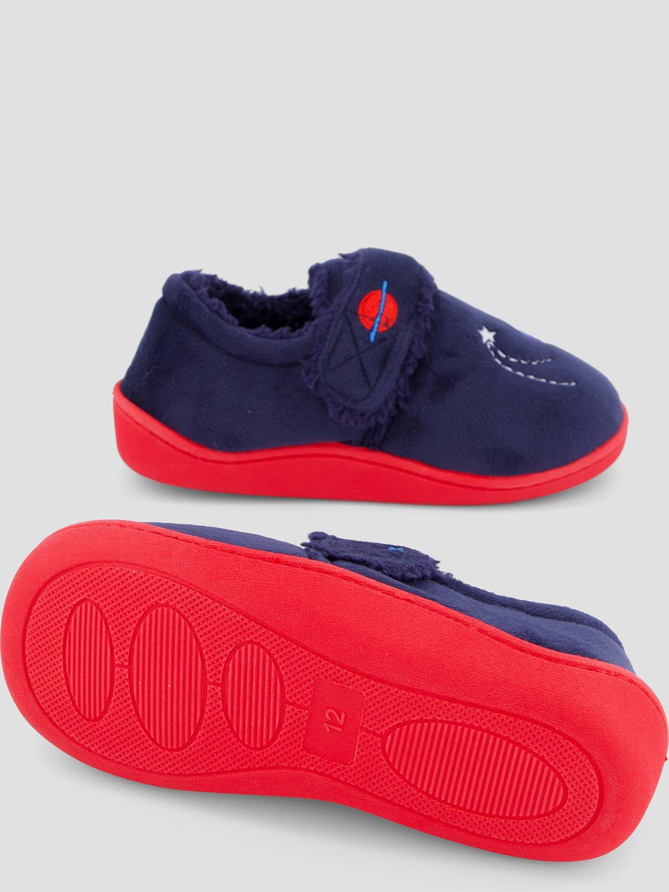 Image 4 of 7 of The Very Collection Boys Embroidered Rocket Velcro Slipper