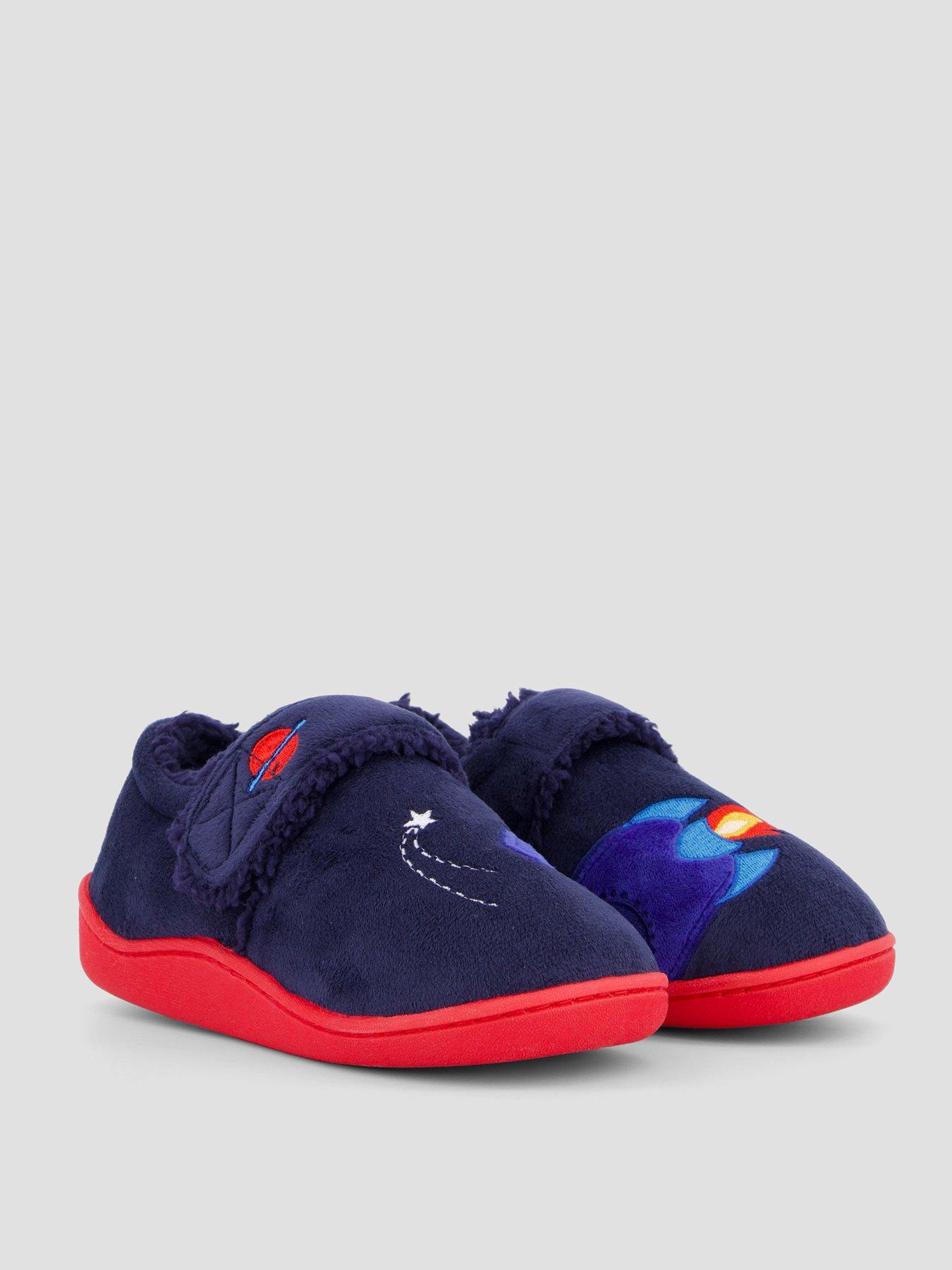 Image 6 of 7 of The Very Collection Boys Embroidered Rocket Velcro Slipper