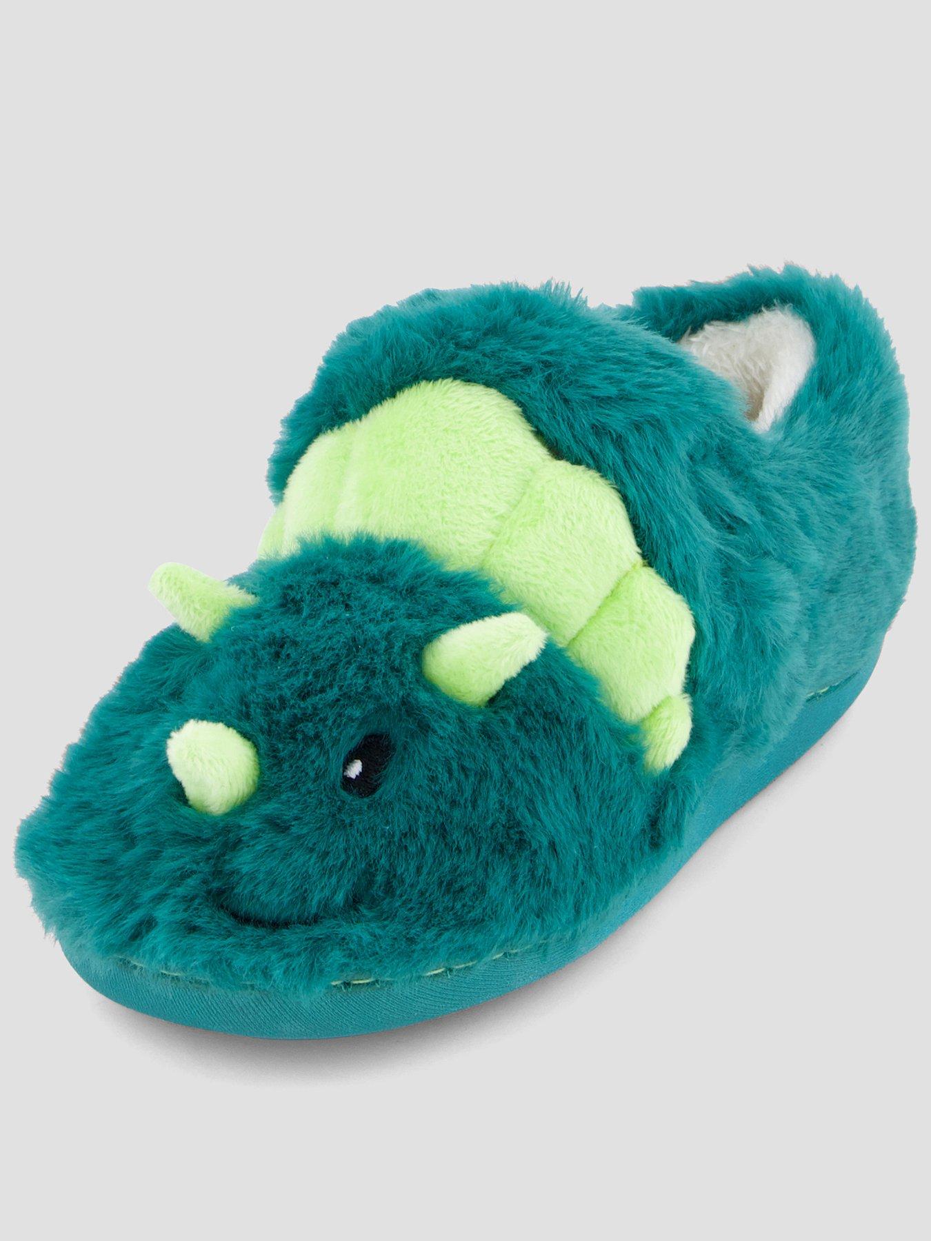 Image 1 of 7 of The Very Collection Boys 3d Dinosaur Velcro Slipper