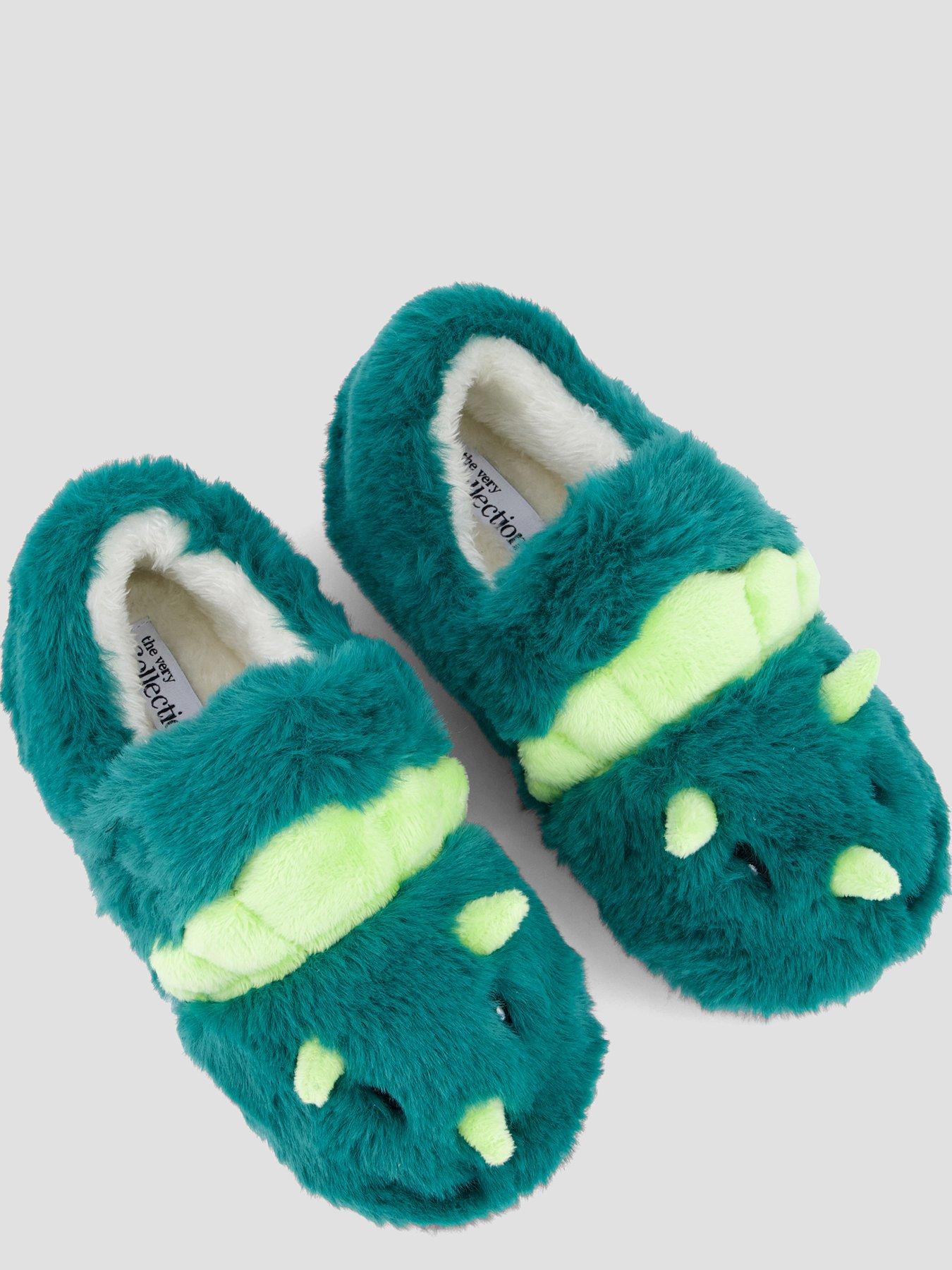 Image 3 of 7 of The Very Collection Boys 3d Dinosaur Velcro Slipper