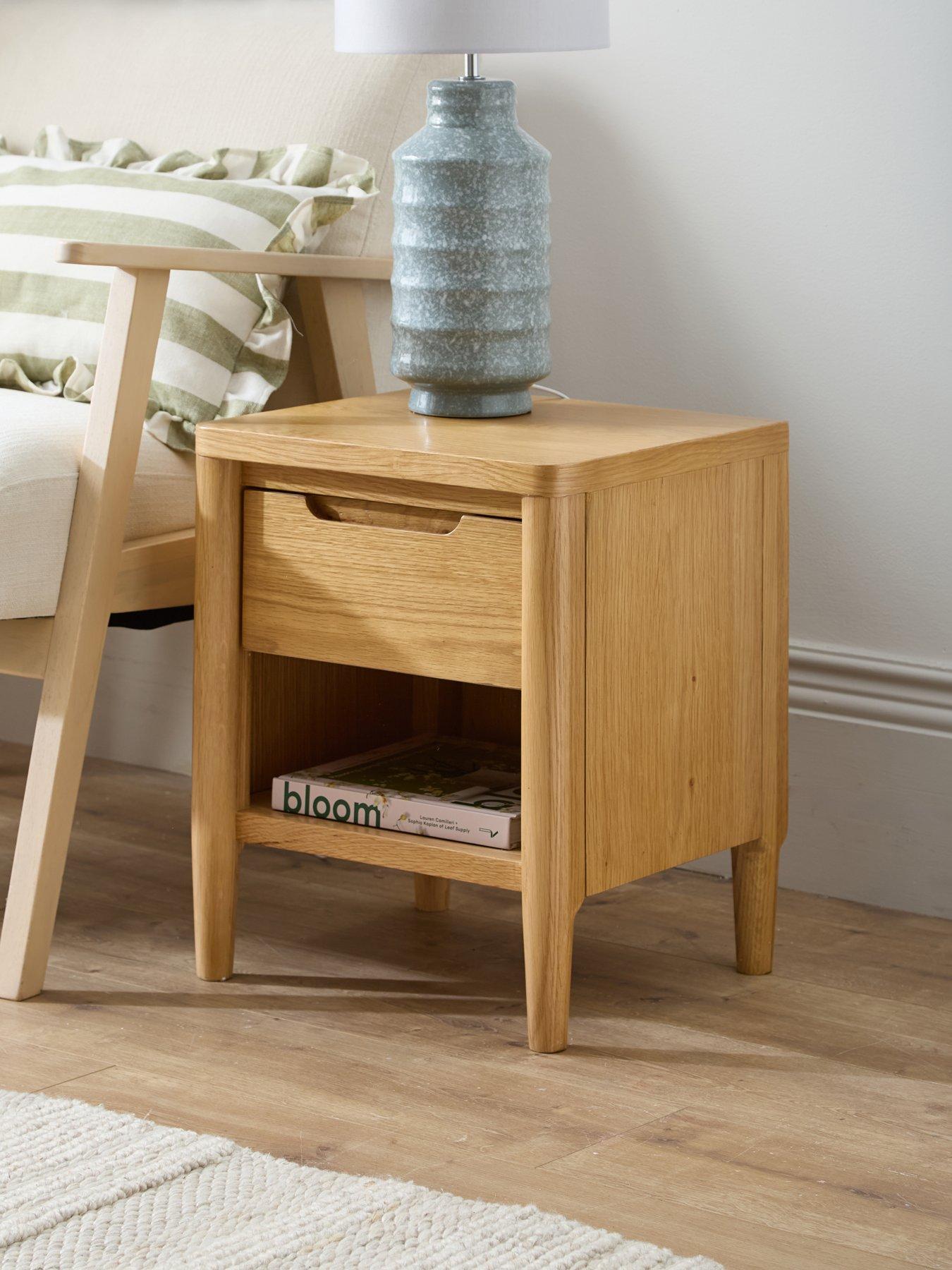 Image 1 of 7 of The Very Collection Aubrey 1 Drawer Open Lamp Table - Oak