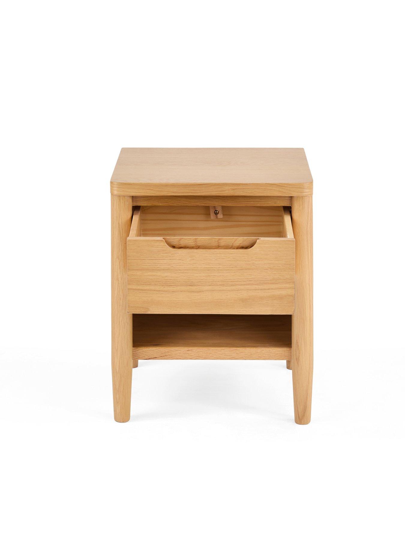 Image 3 of 7 of The Very Collection Aubrey 1 Drawer Open Lamp Table - Oak