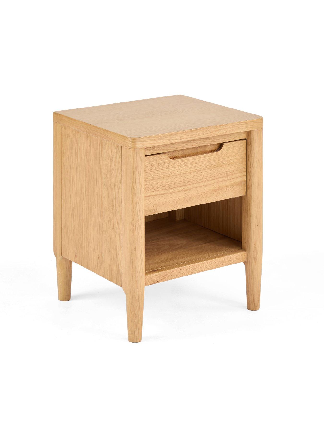 Image 4 of 7 of The Very Collection Aubrey 1 Drawer Open Lamp Table - Oak