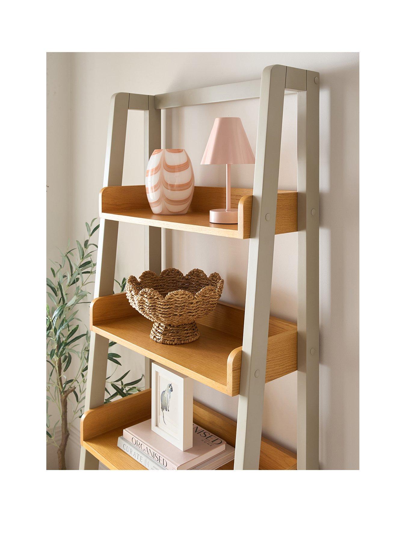 Image 2 of 6 of The Very Collection Malone Ladder Shelf - contains Solid Wood&nbsp;- Grey/Oak
