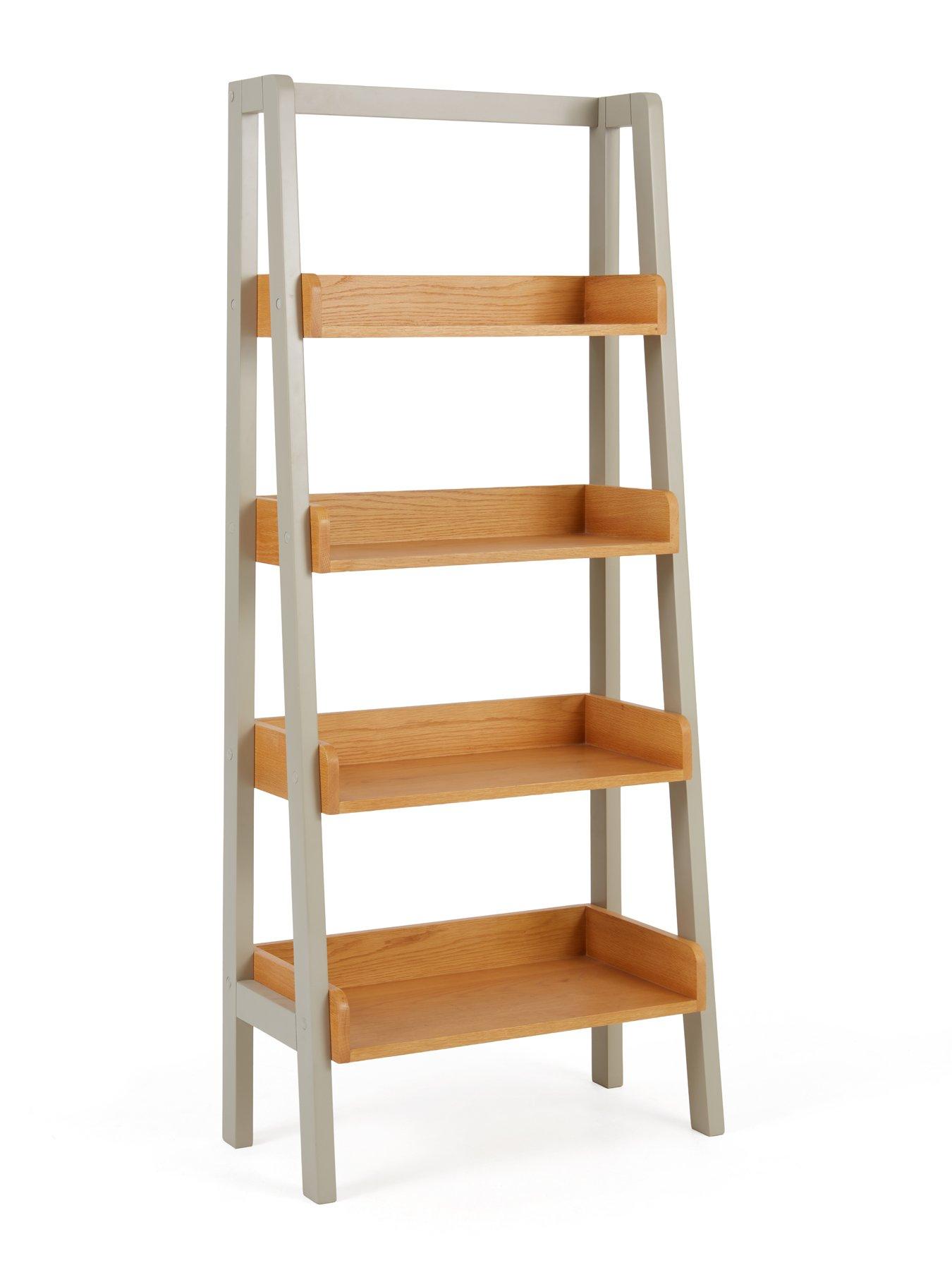 Image 4 of 6 of The Very Collection Malone Ladder Shelf - contains Solid Wood&nbsp;- Grey/Oak