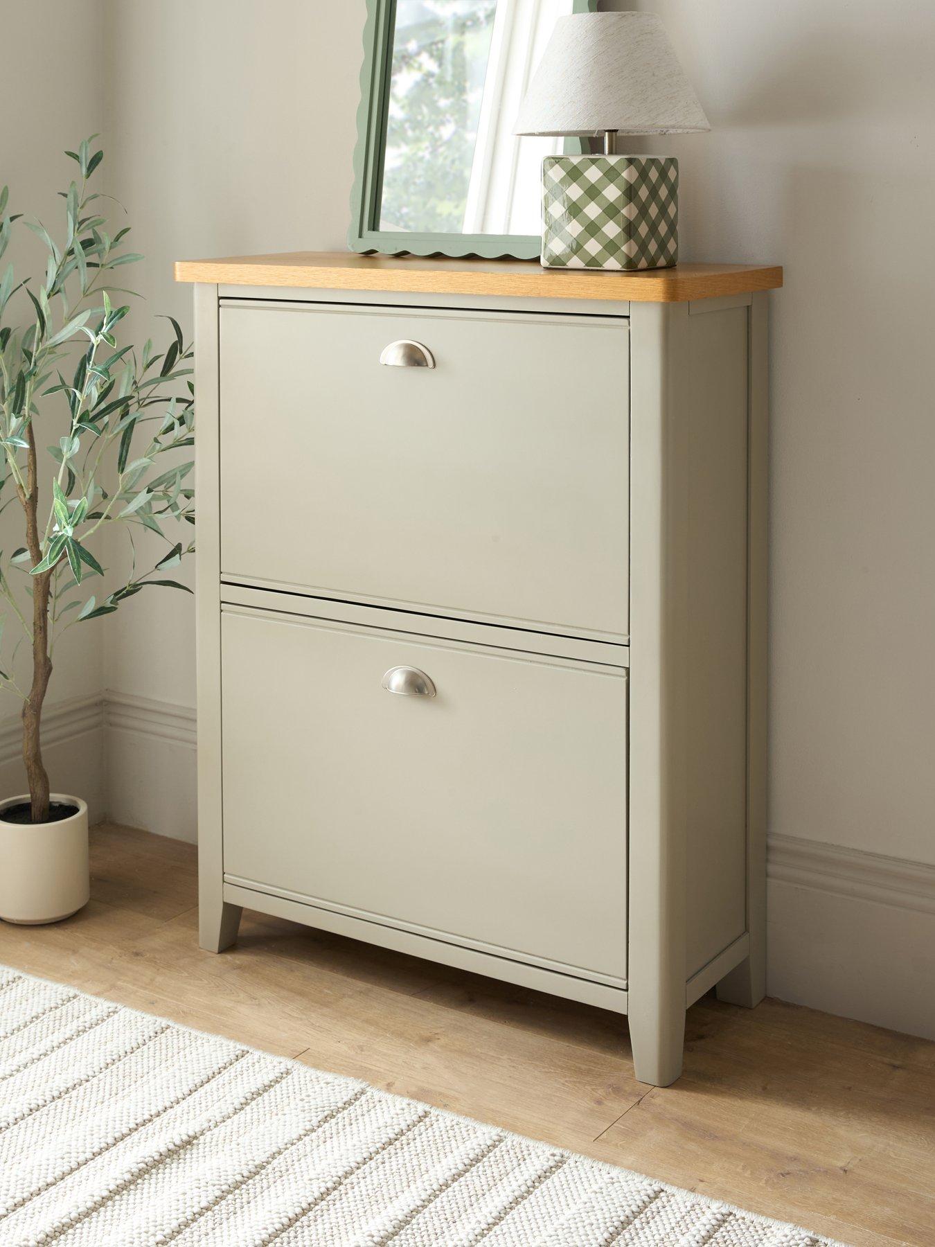 Image 1 of 7 of The Very Collection Malone Shoe Storage - Grey/Oak