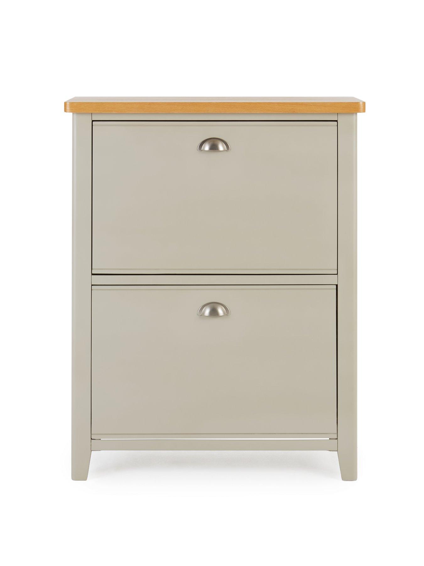 Image 3 of 7 of The Very Collection Malone Shoe Storage - Grey/Oak