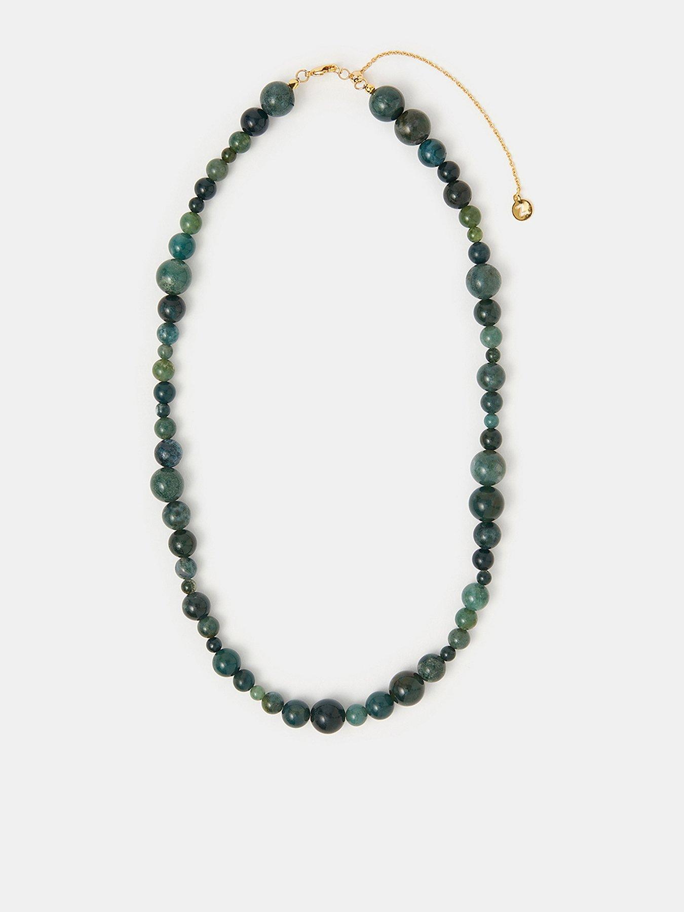 Accessorize 14ct Gold-plated Chalcedony Bead Necklace