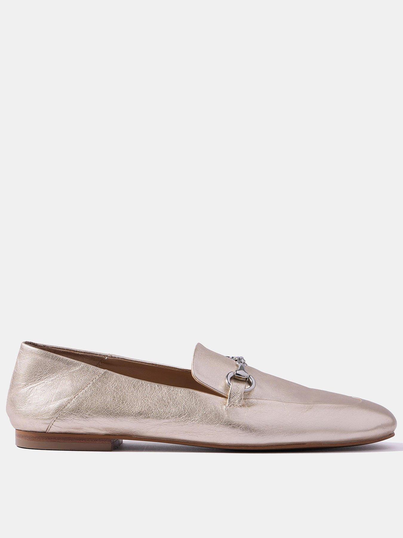 Mint Velvet Camille Gold Leather Loafer