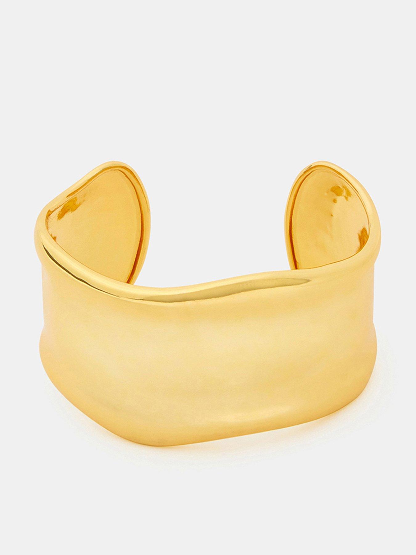 Accessorize 14Ct -Plated Molten Cuff Bracelet - Gold