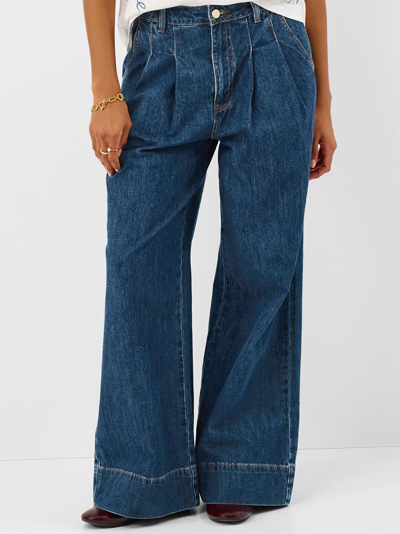 Accessorize Pleat Waist Wide Leg Jeans