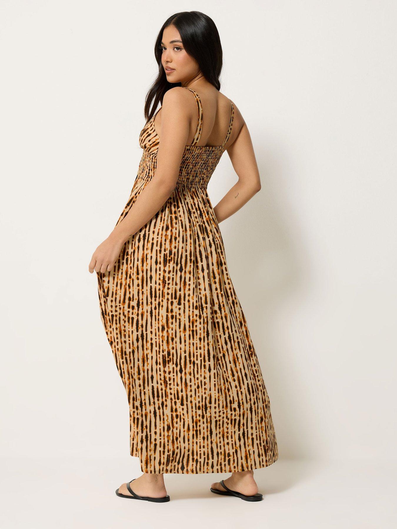 Image 2 of 4 of PixieGirl Petite Tie Dye Wrap Maxi Dress - Cream