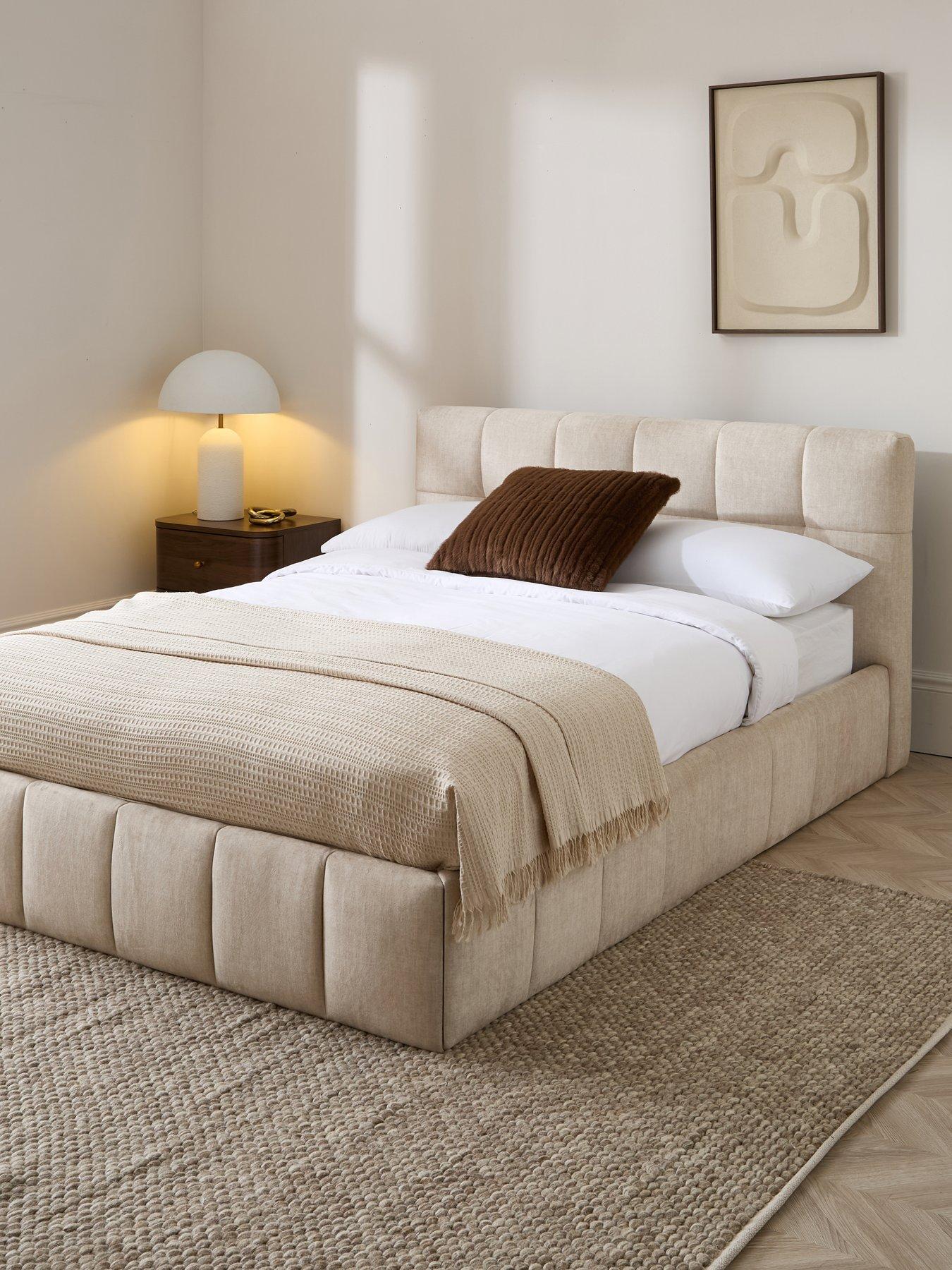 Image 1 of 7 of Michelle Keegan Home Marcy Bed with Mattress Options (Buy &amp; SAVE!)&nbsp;- Natural