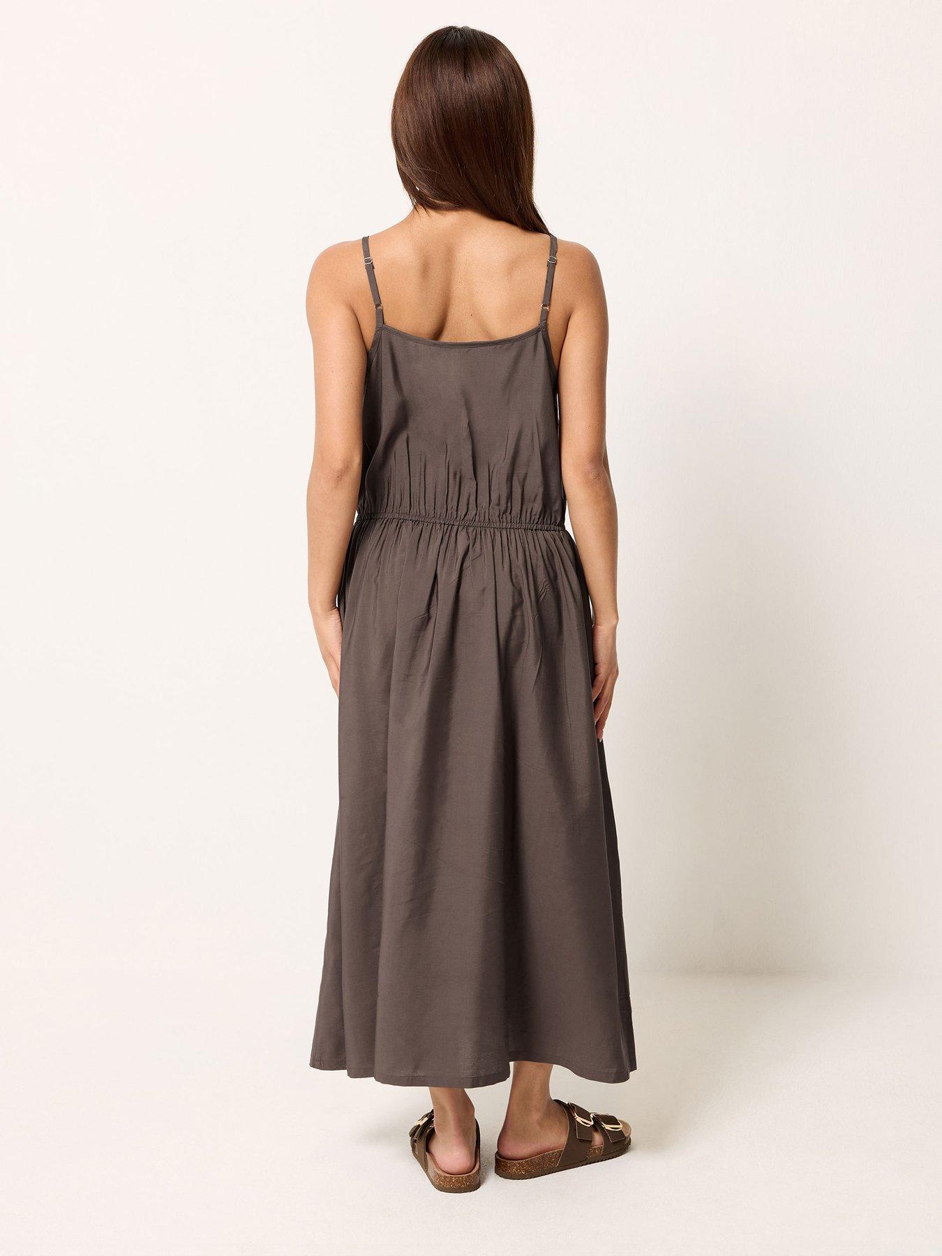 Image 2 of 4 of PixieGirl Petite Midi Dress - Brown