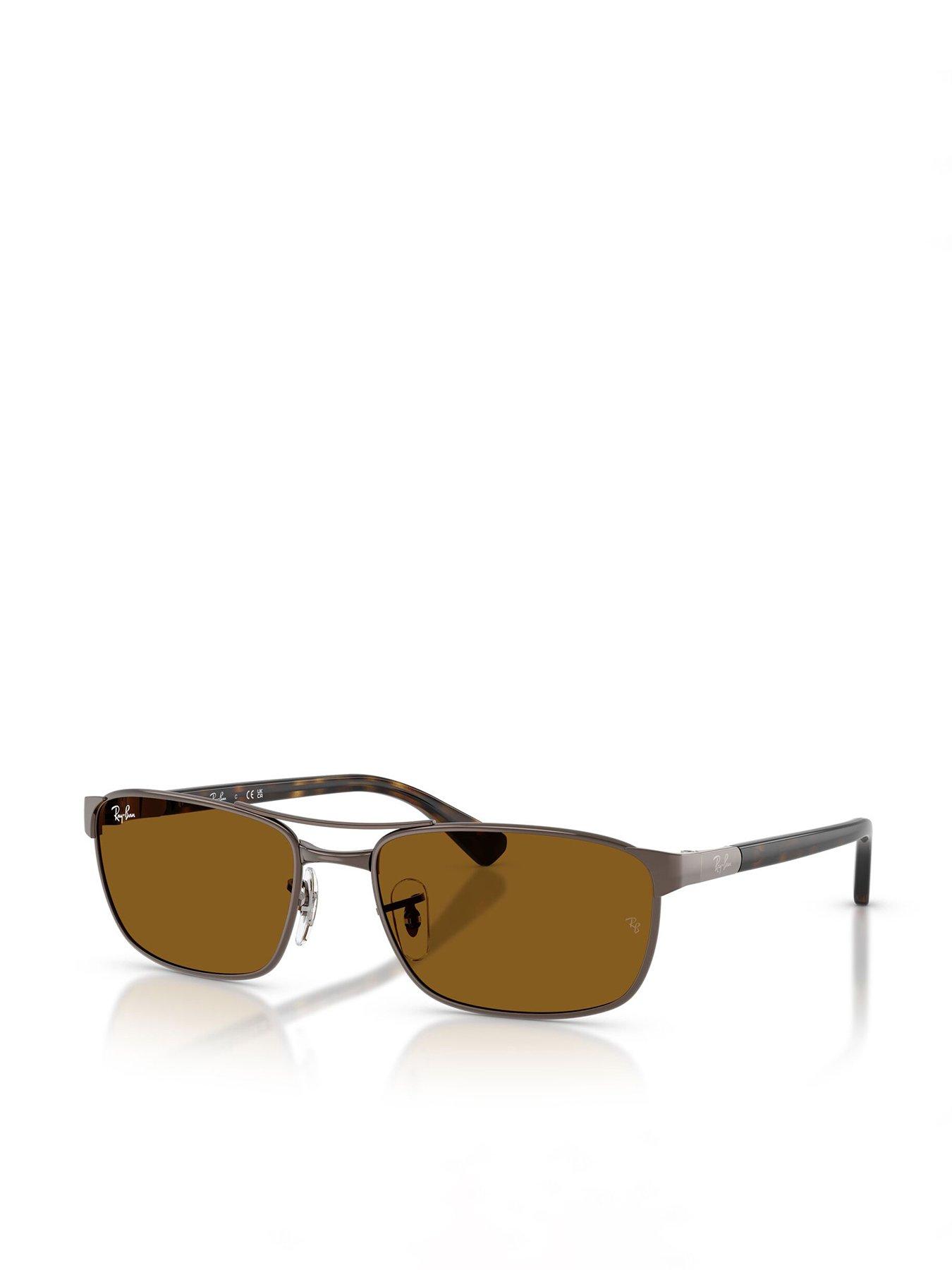 Ray-Ban Ray Ban 3778 Rectangular Sunglasses - Brown
