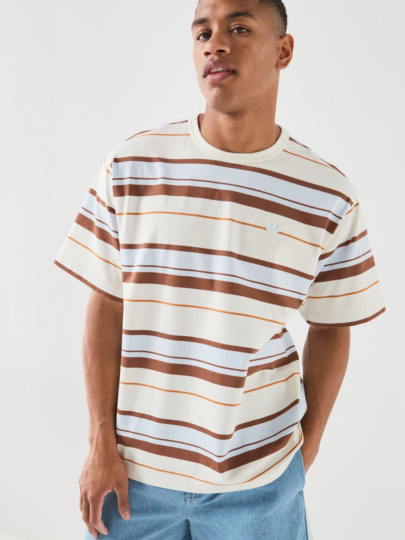 adidas Originals Mens Stripe T-Shirt - Multi/Off-White