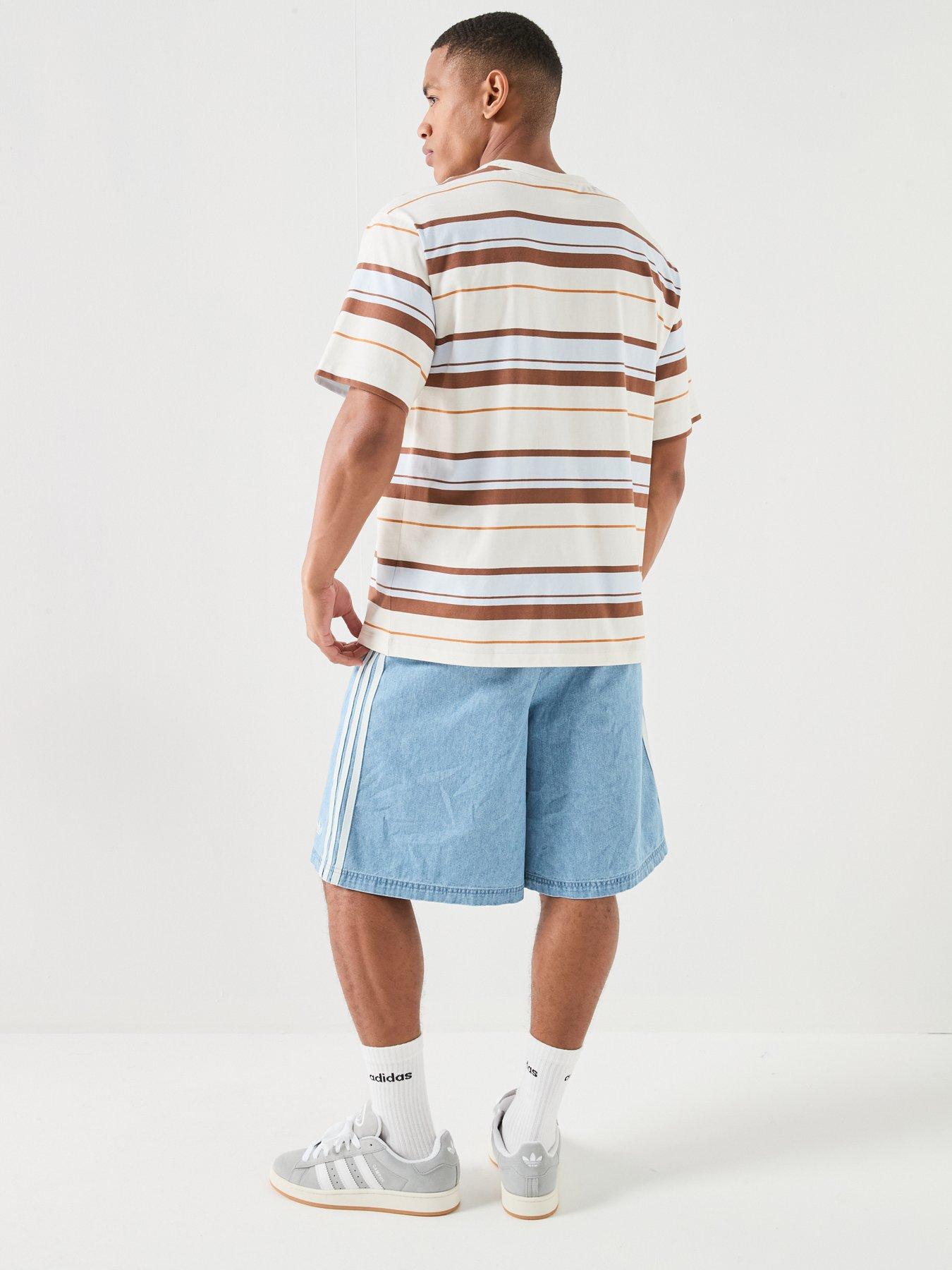 Image 2 of 6 of adidas Originals Mens Stripe T-Shirt - White