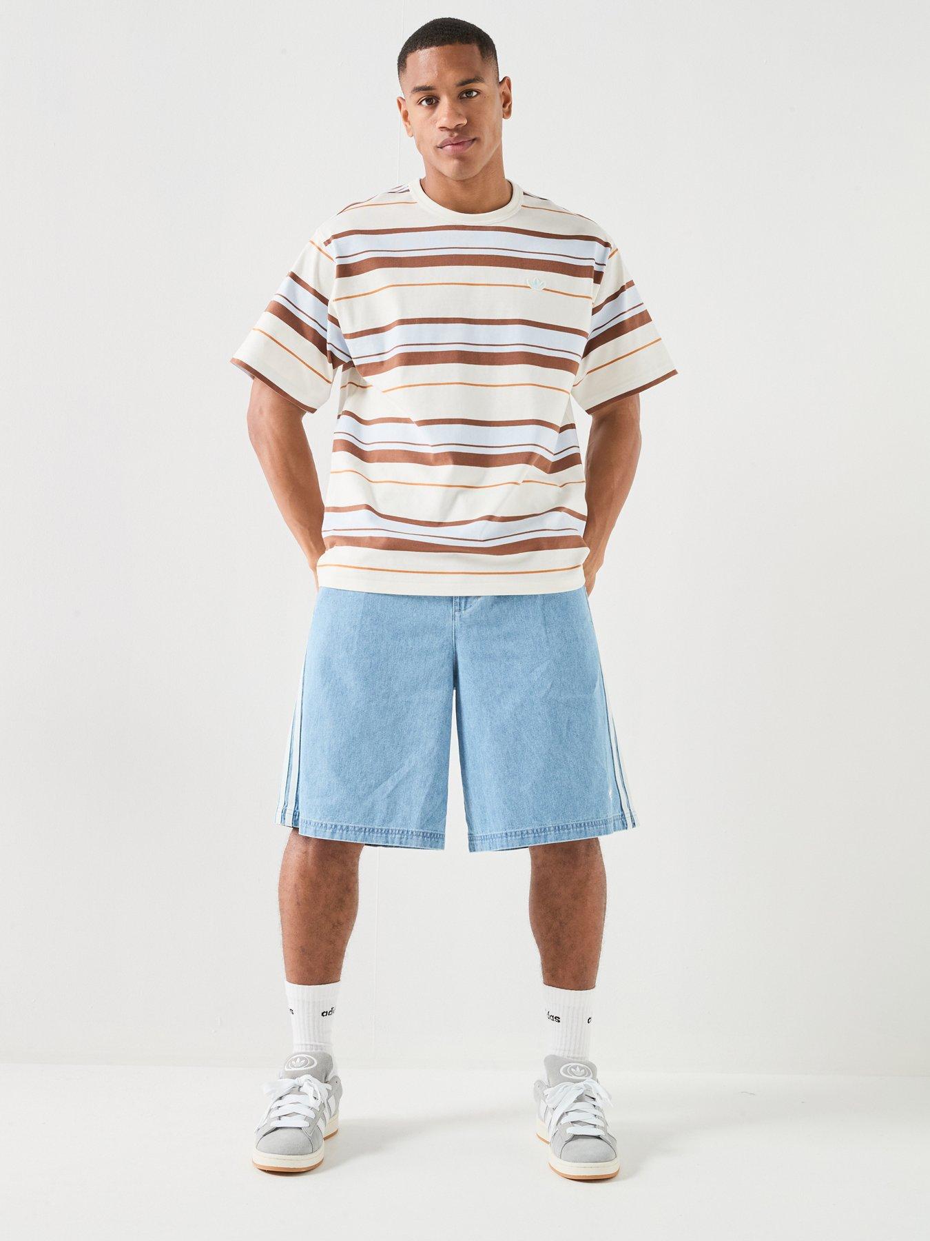 Image 3 of 6 of adidas Originals Mens Stripe T-Shirt - White