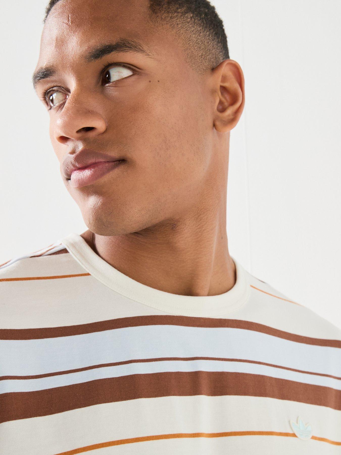Image 4 of 6 of adidas Originals Mens Stripe T-Shirt - White