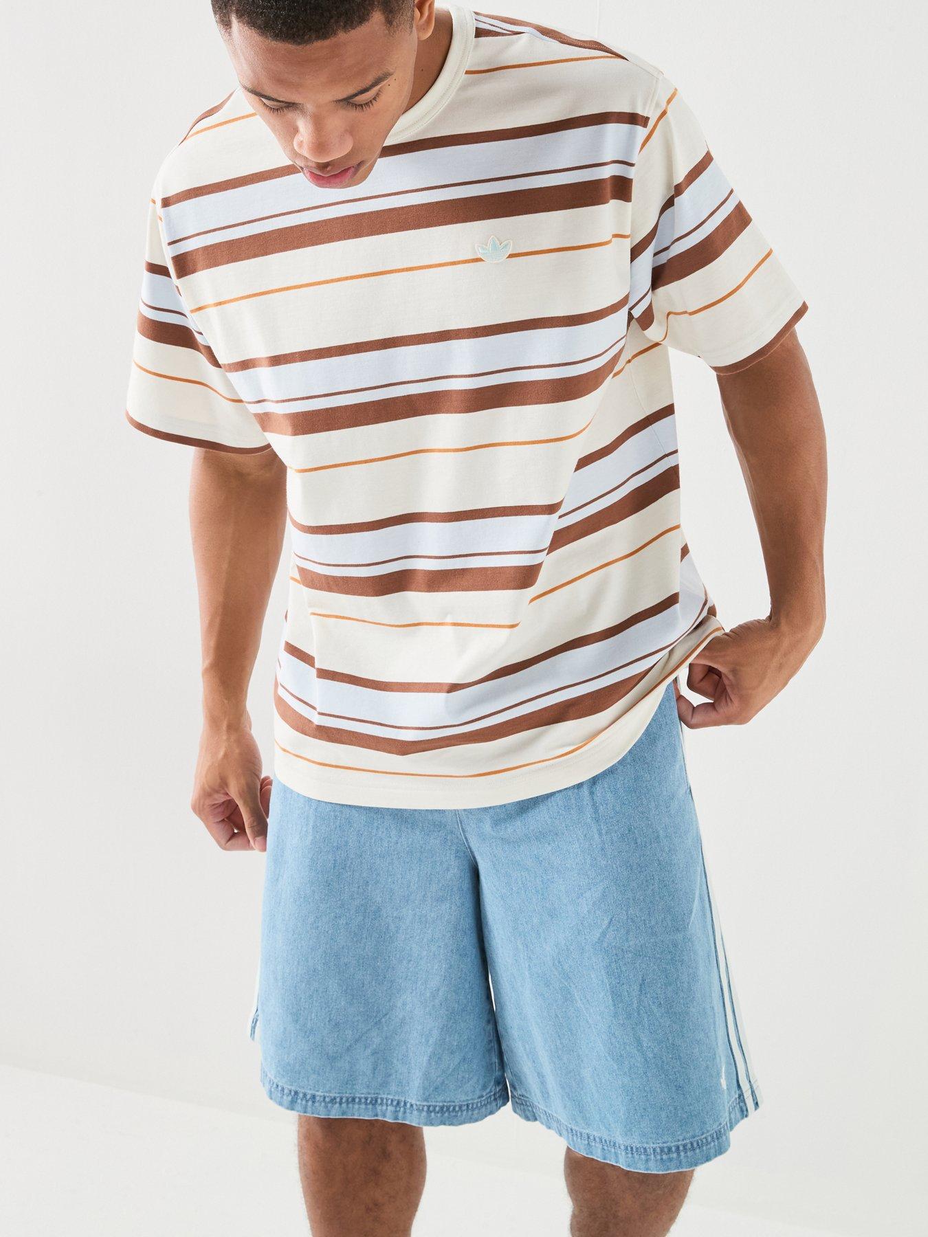 Image 6 of 6 of adidas Originals Mens Stripe T-Shirt - White