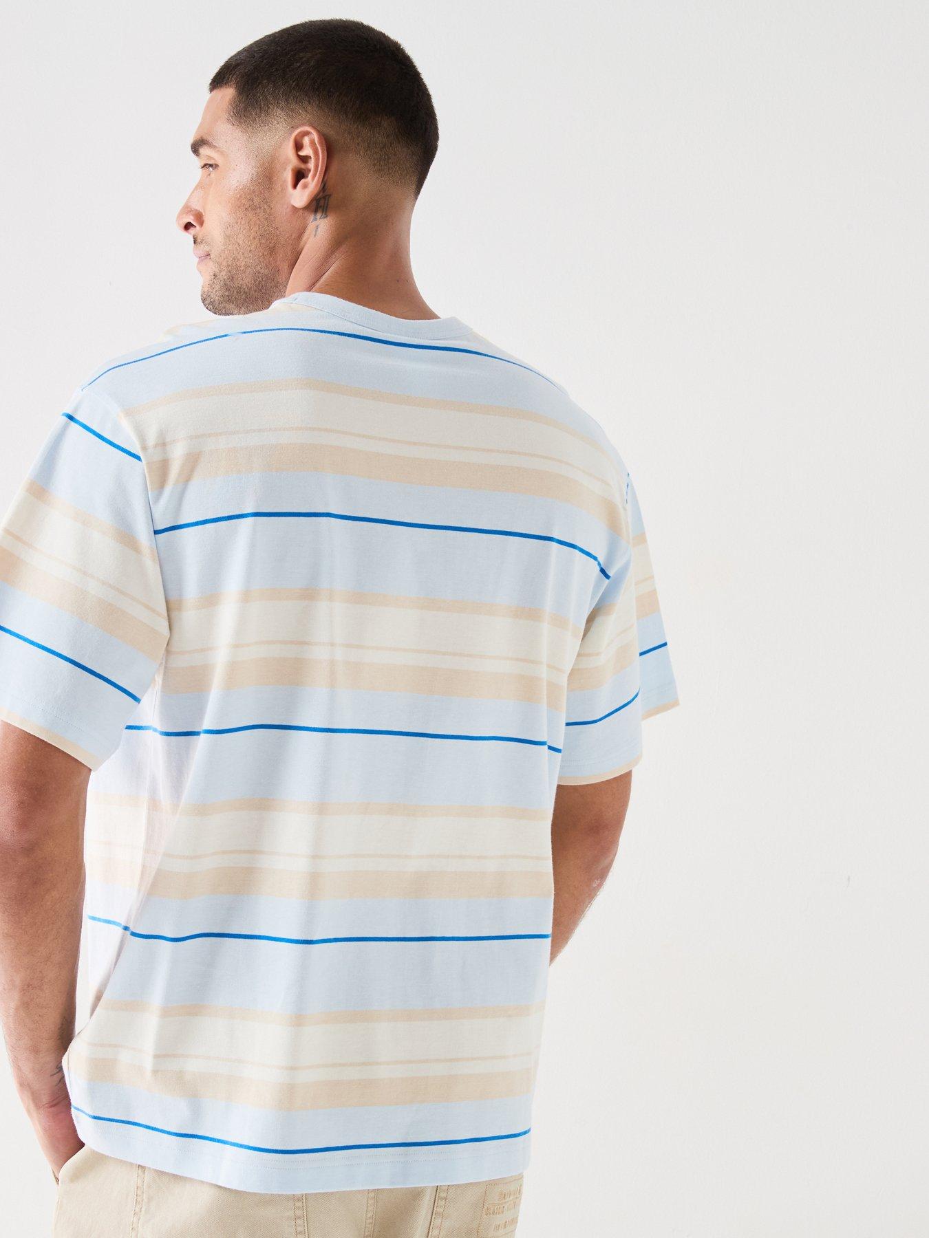 Image 2 of 6 of adidas Originals Mens Stripe T-shirt - Blue/cream