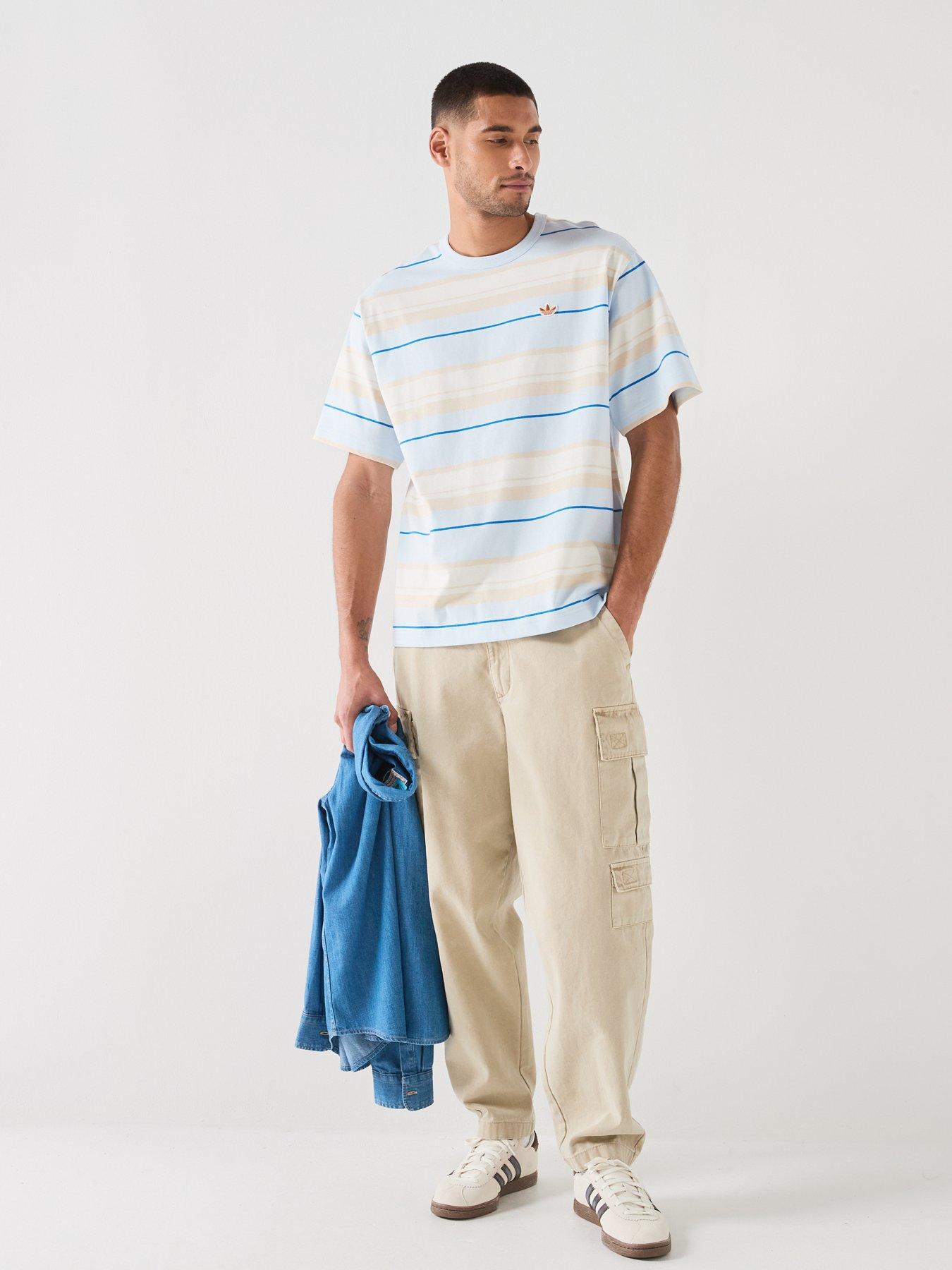 Image 3 of 6 of adidas Originals Mens Stripe T-shirt - Blue/cream