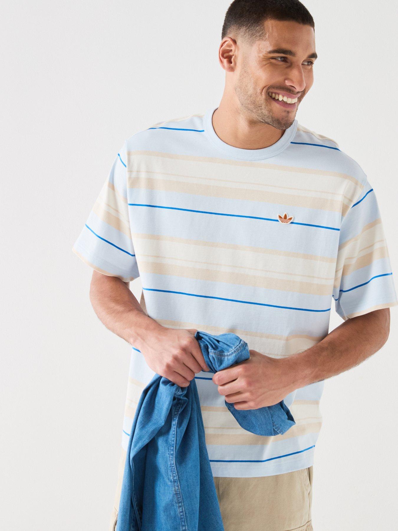 Image 6 of 6 of adidas Originals Mens Stripe T-shirt - Blue/cream