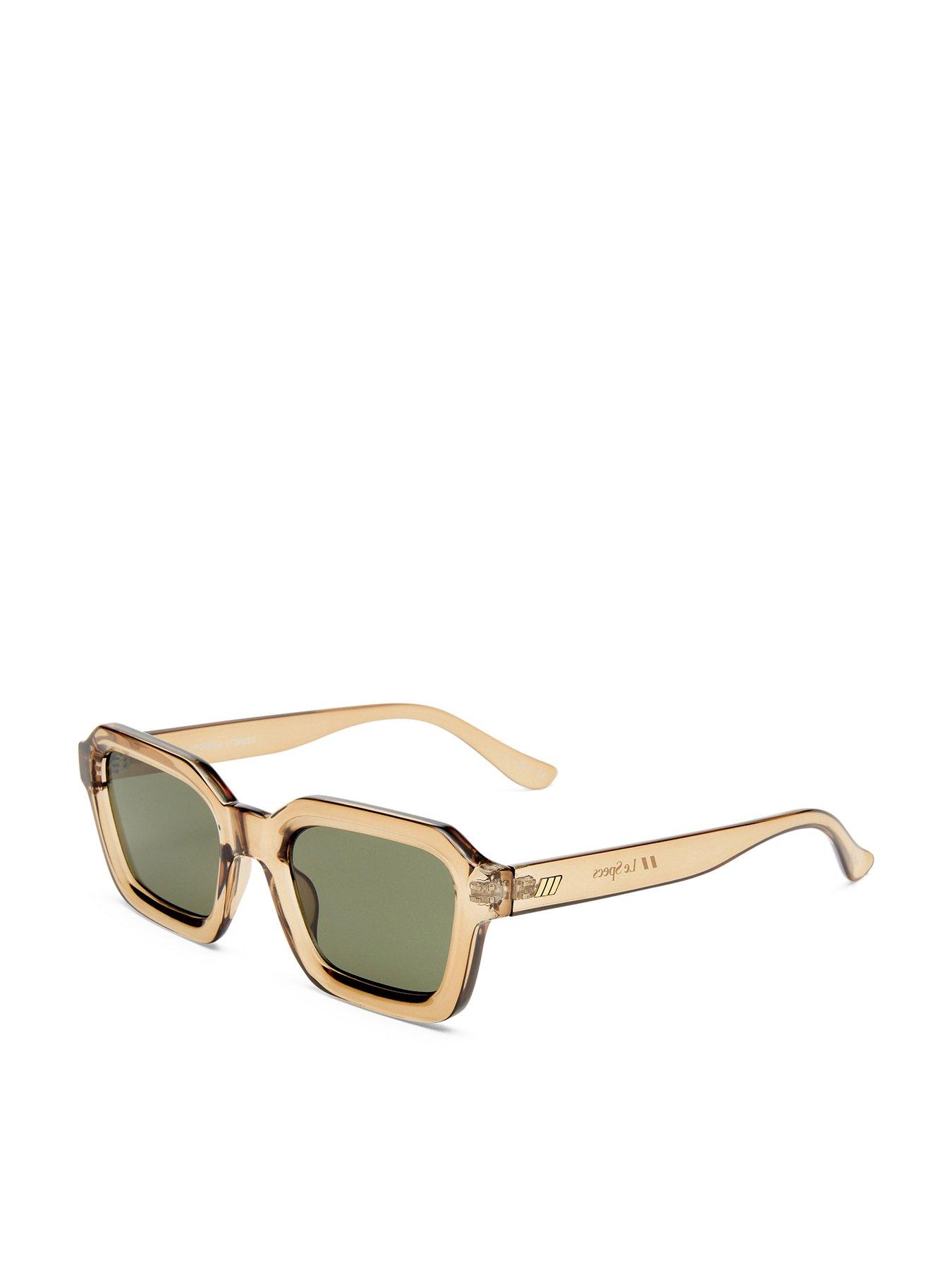 Image 1 of 4 of LE SPECS Womens Chunky Square Translucent Frame Sunglasses - Gold