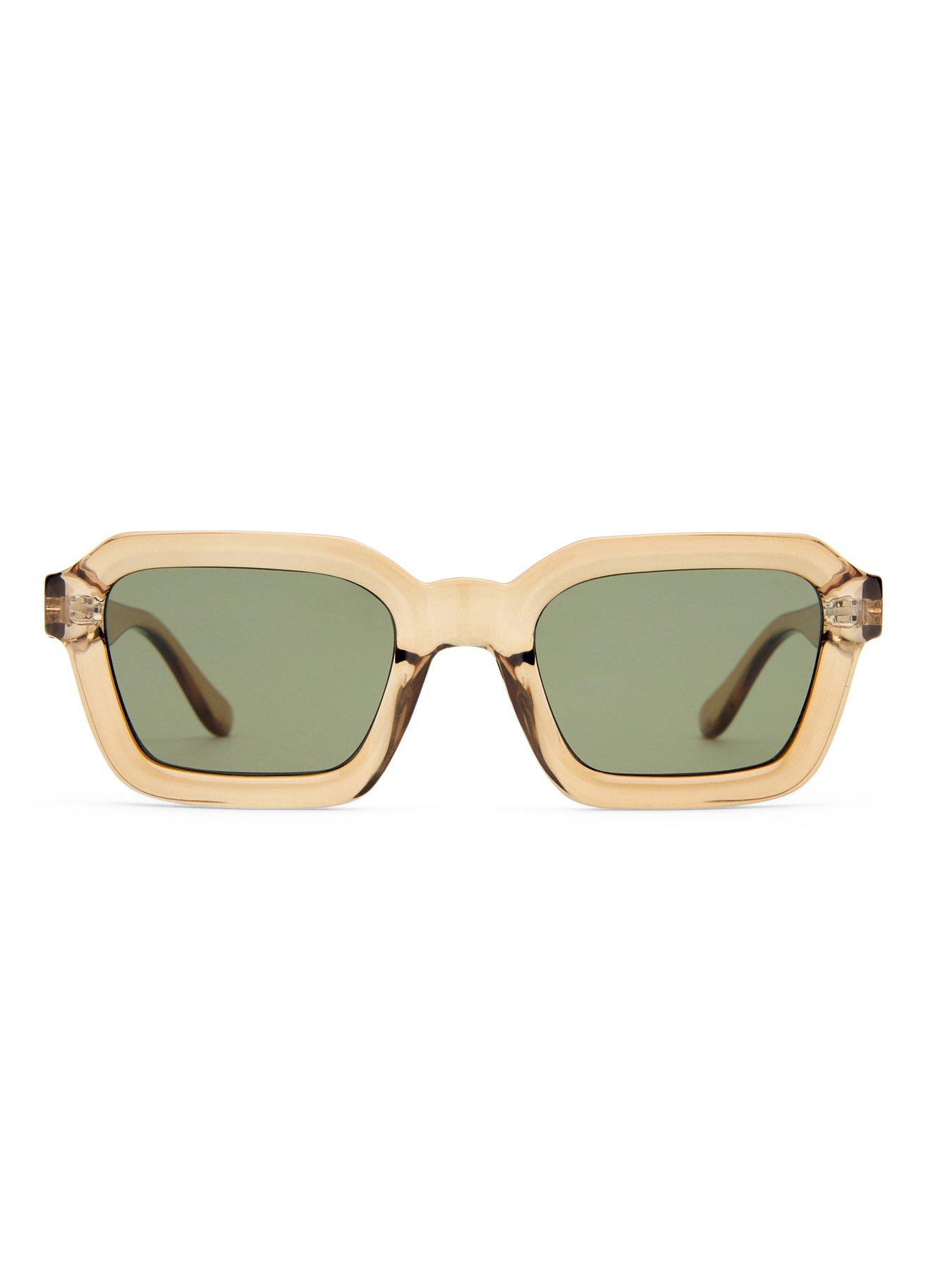 Image 3 of 4 of LE SPECS Womens Chunky Square Translucent Frame Sunglasses - Gold