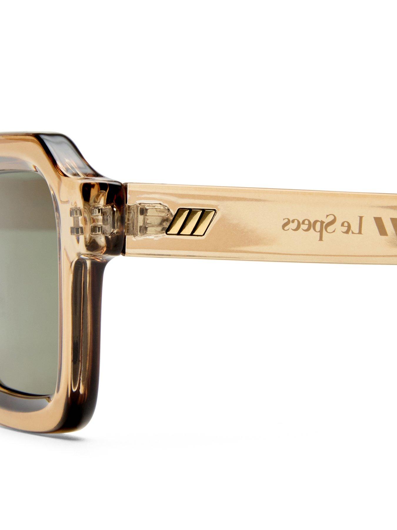 Image 4 of 4 of LE SPECS Womens Chunky Square Translucent Frame Sunglasses - Gold