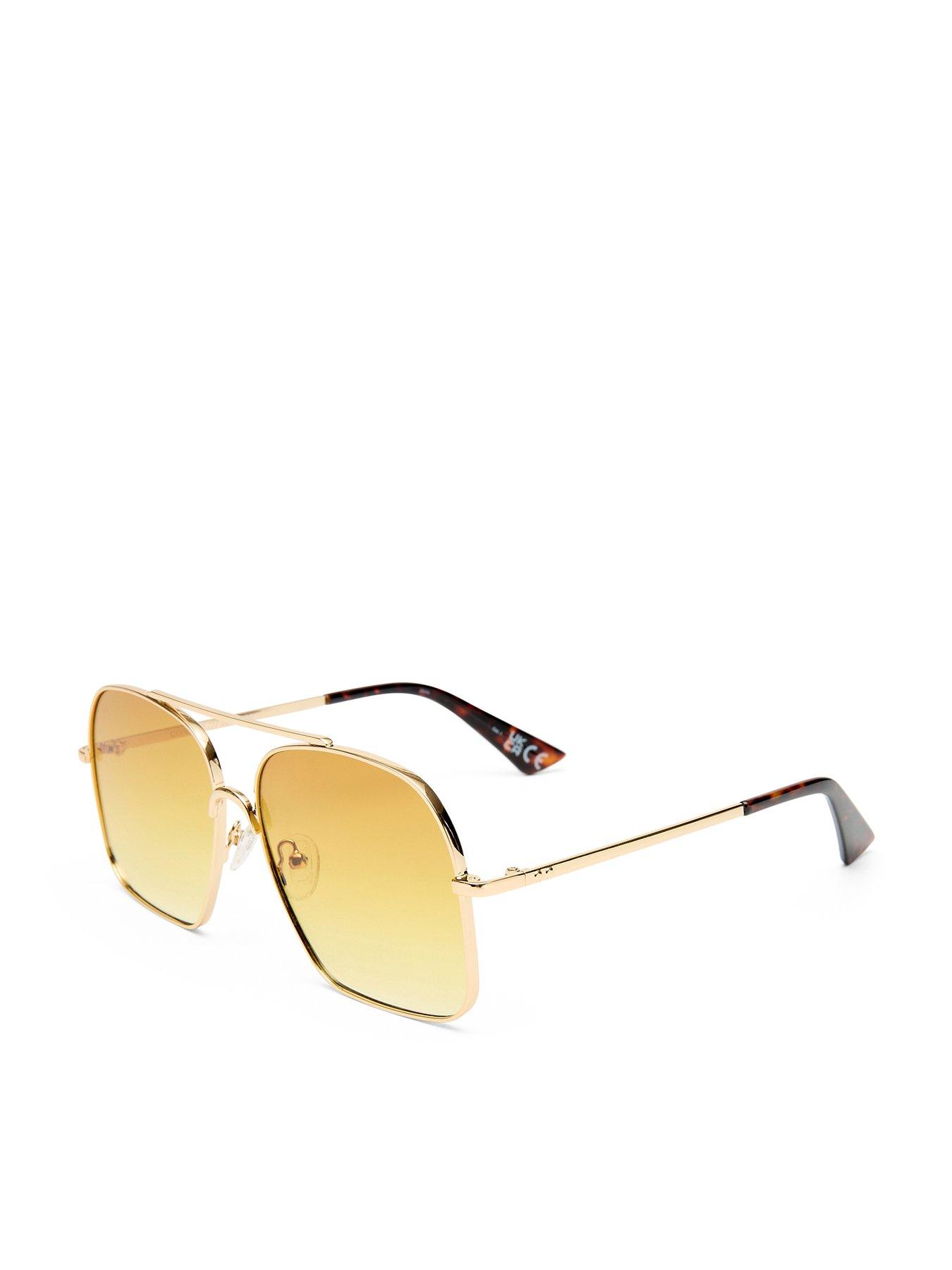 Image 1 of 4 of LE SPECS Womens Civelle Oversized Square Gradient Sunglasses - Gold