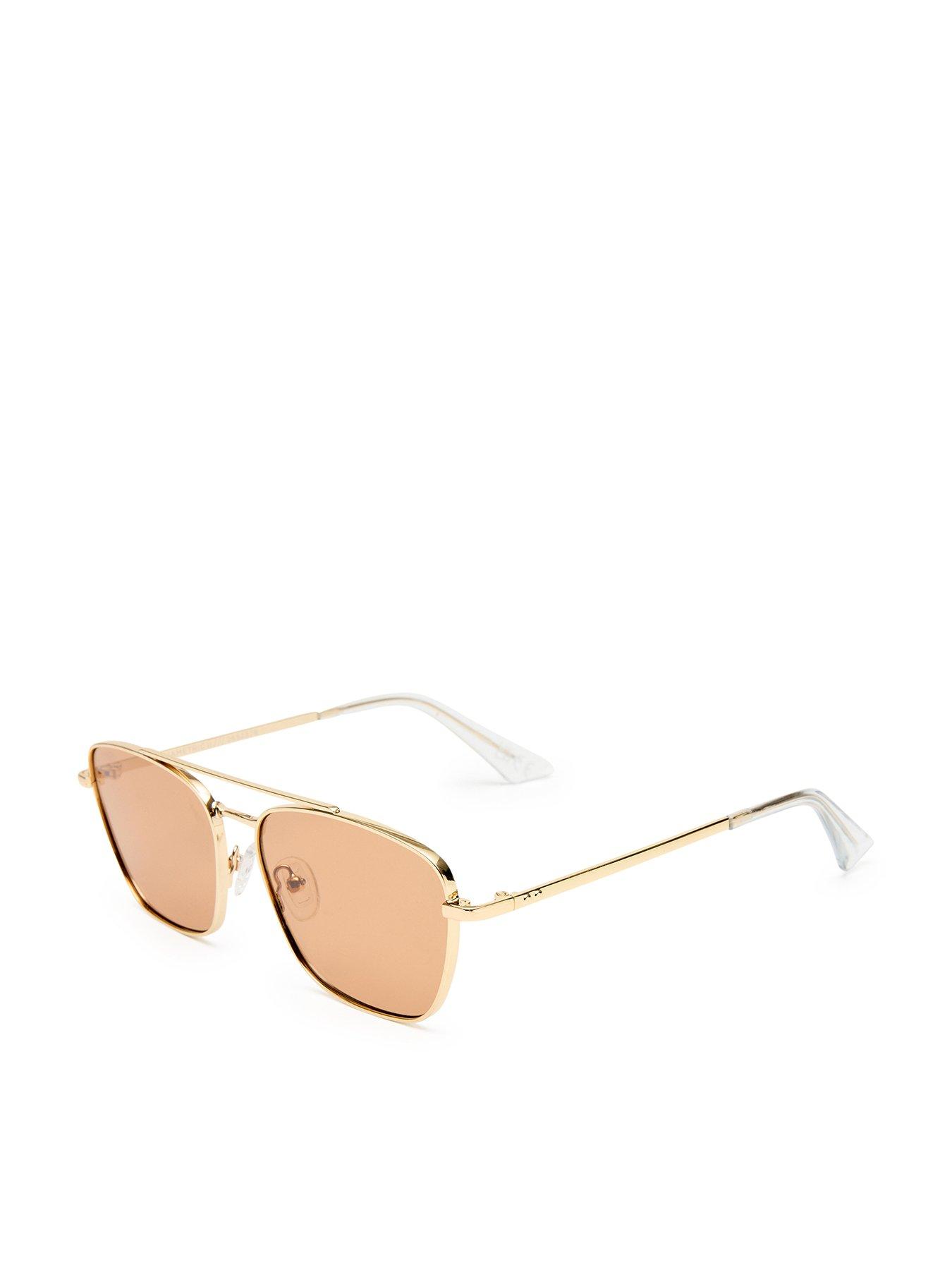 Image 1 of 4 of LE SPECS Womens Diametric Ii Oversized Square Tinted Sunglasses - Gold