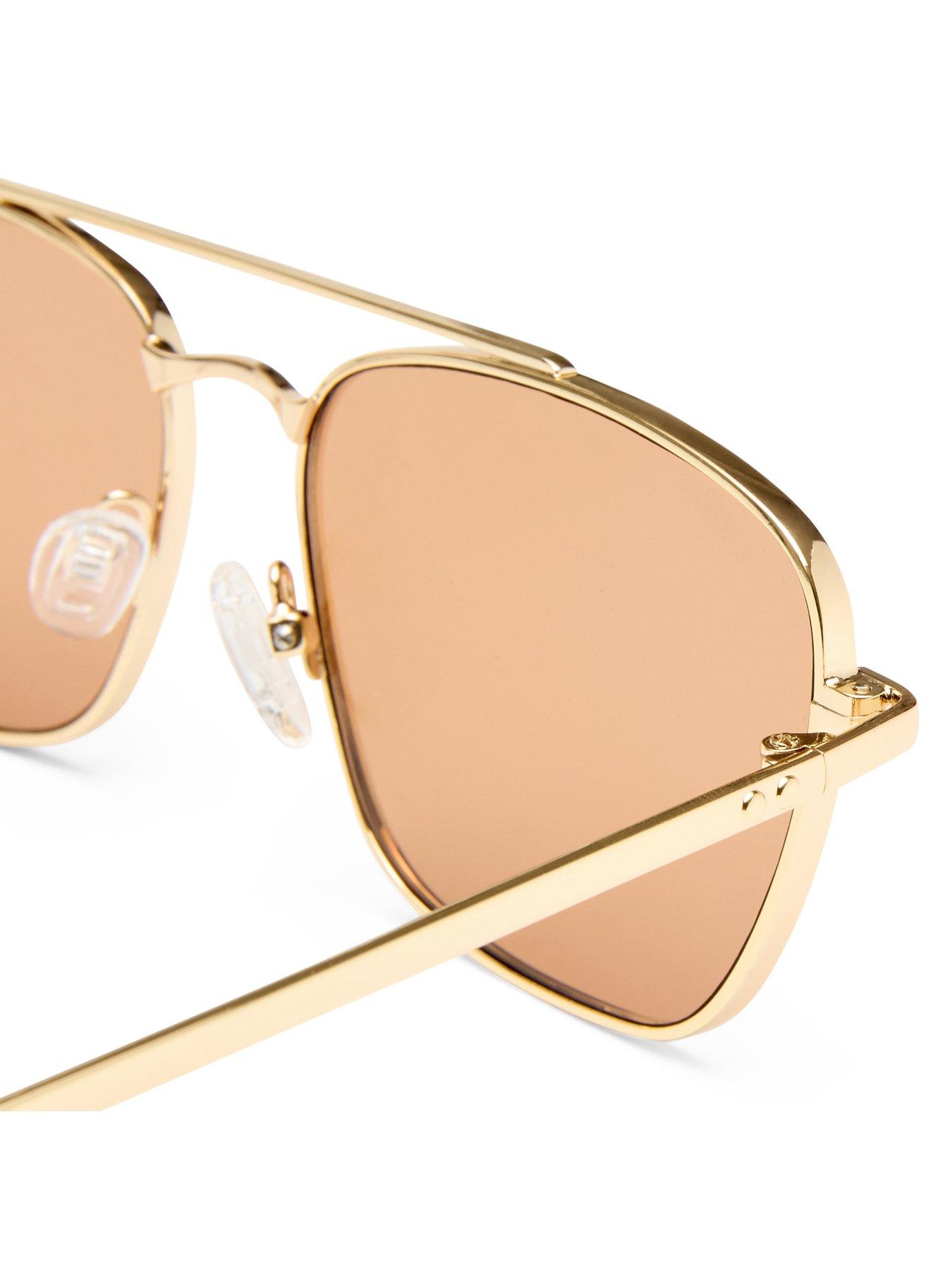 Image 4 of 4 of LE SPECS Womens Diametric Ii Oversized Square Tinted Sunglasses - Gold