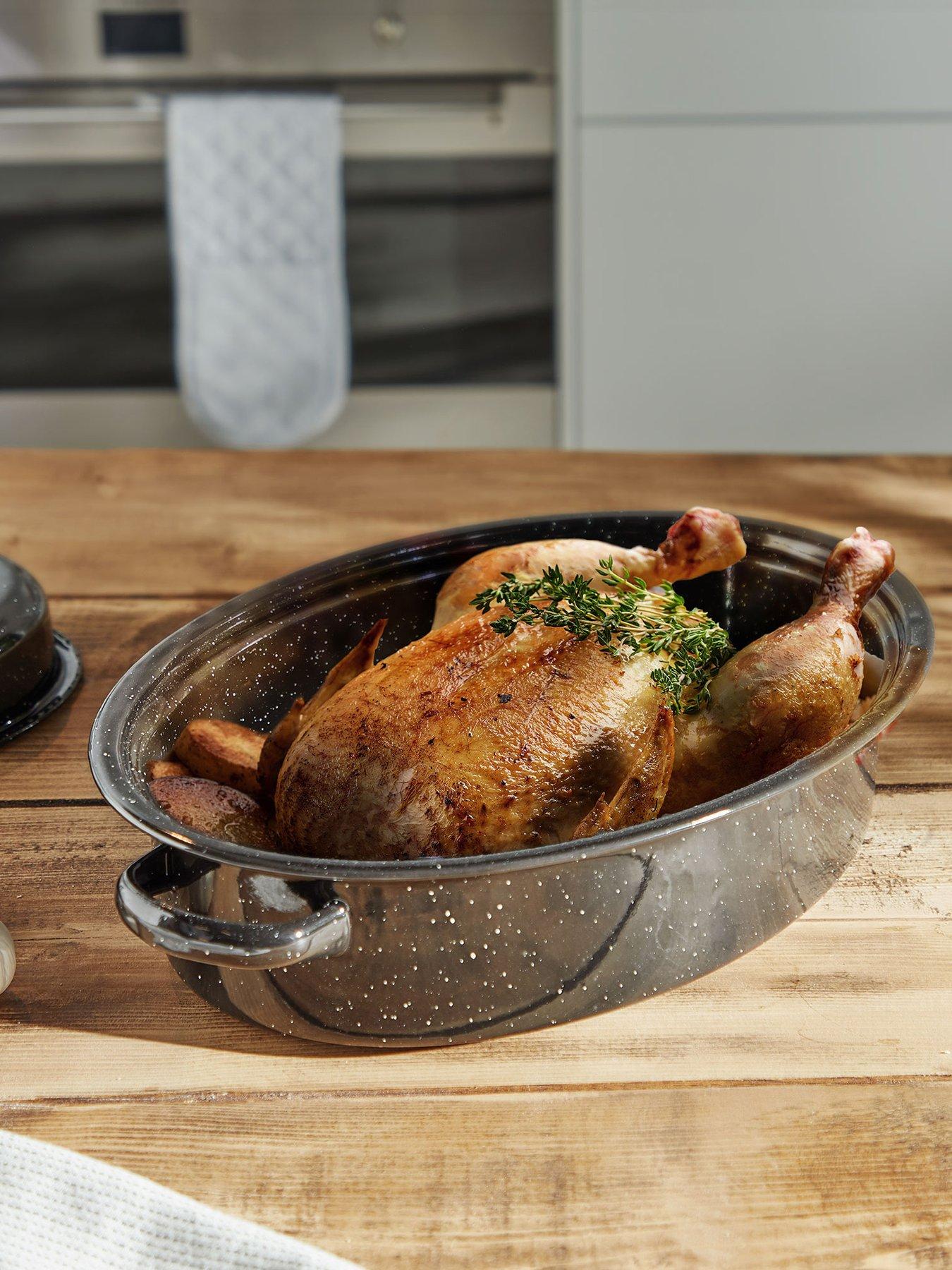 vonshef-enamel-self-basting-roasting-tin-with-lidfront