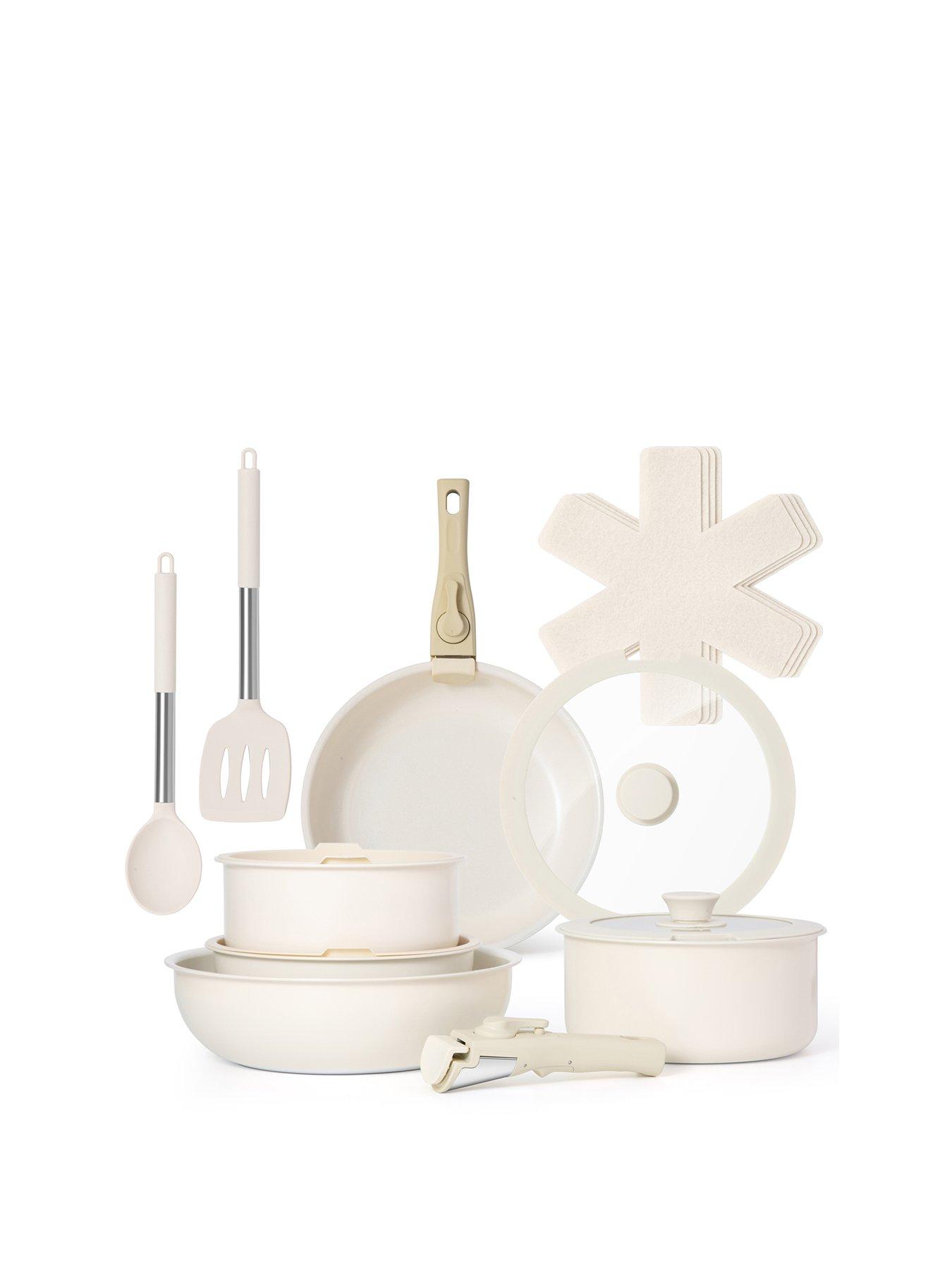 Image 2 of 7 of Vonshef 17pc Cream Pan Set With Removable Handles
