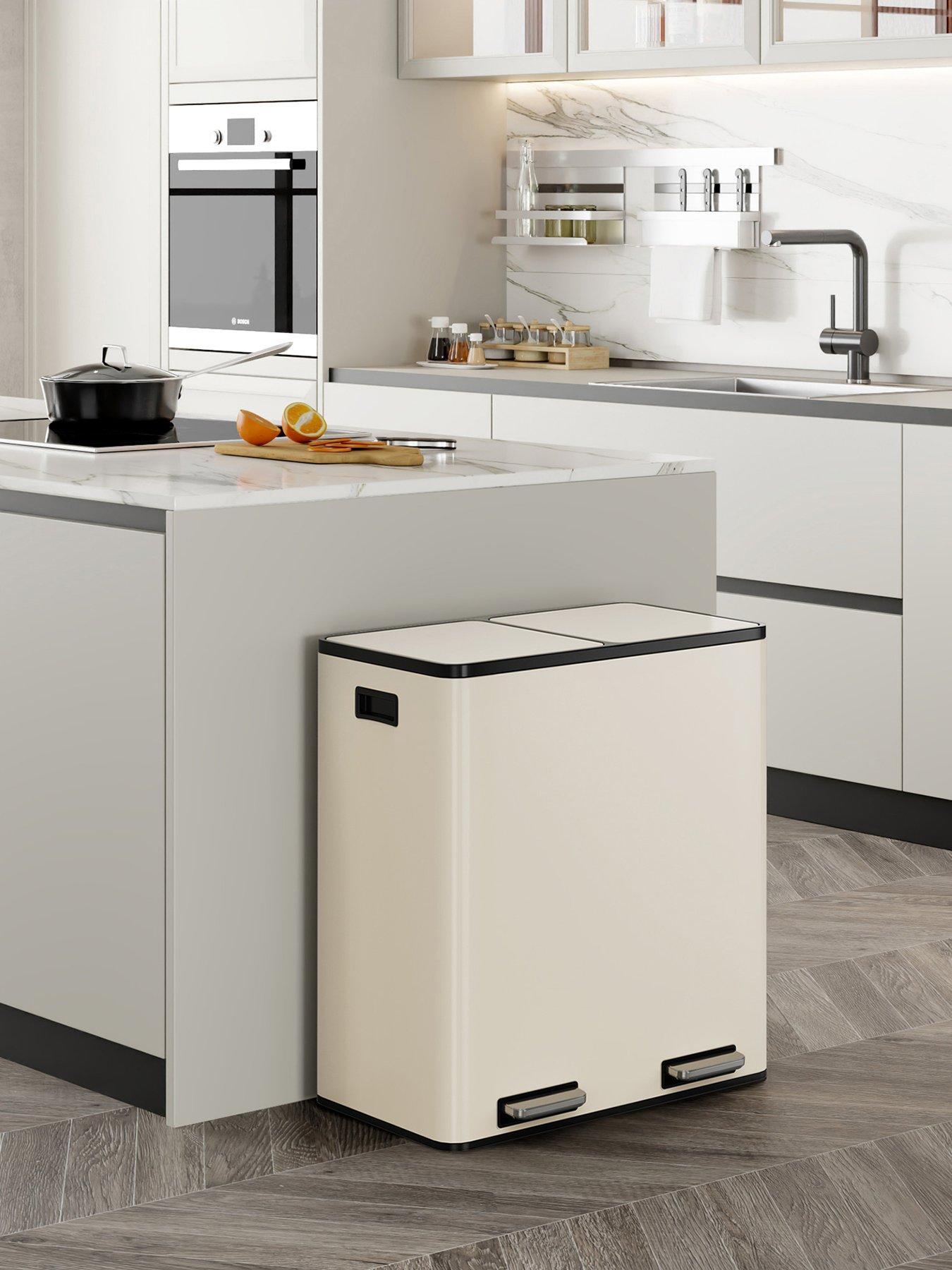 vonhaus-matte-cream-double-bin-60lfront
