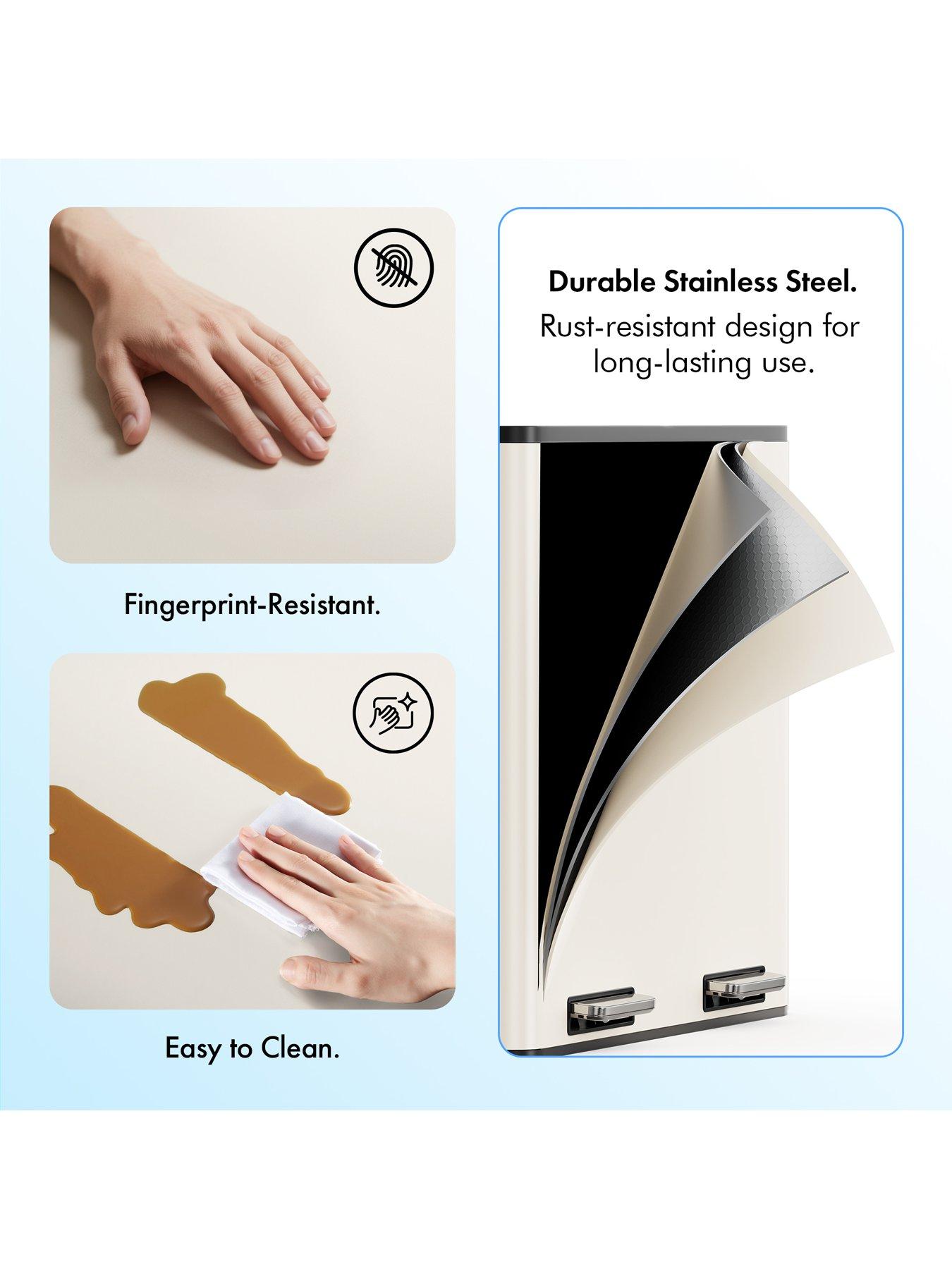 vonhaus-matte-cream-double-bin-60ldetail