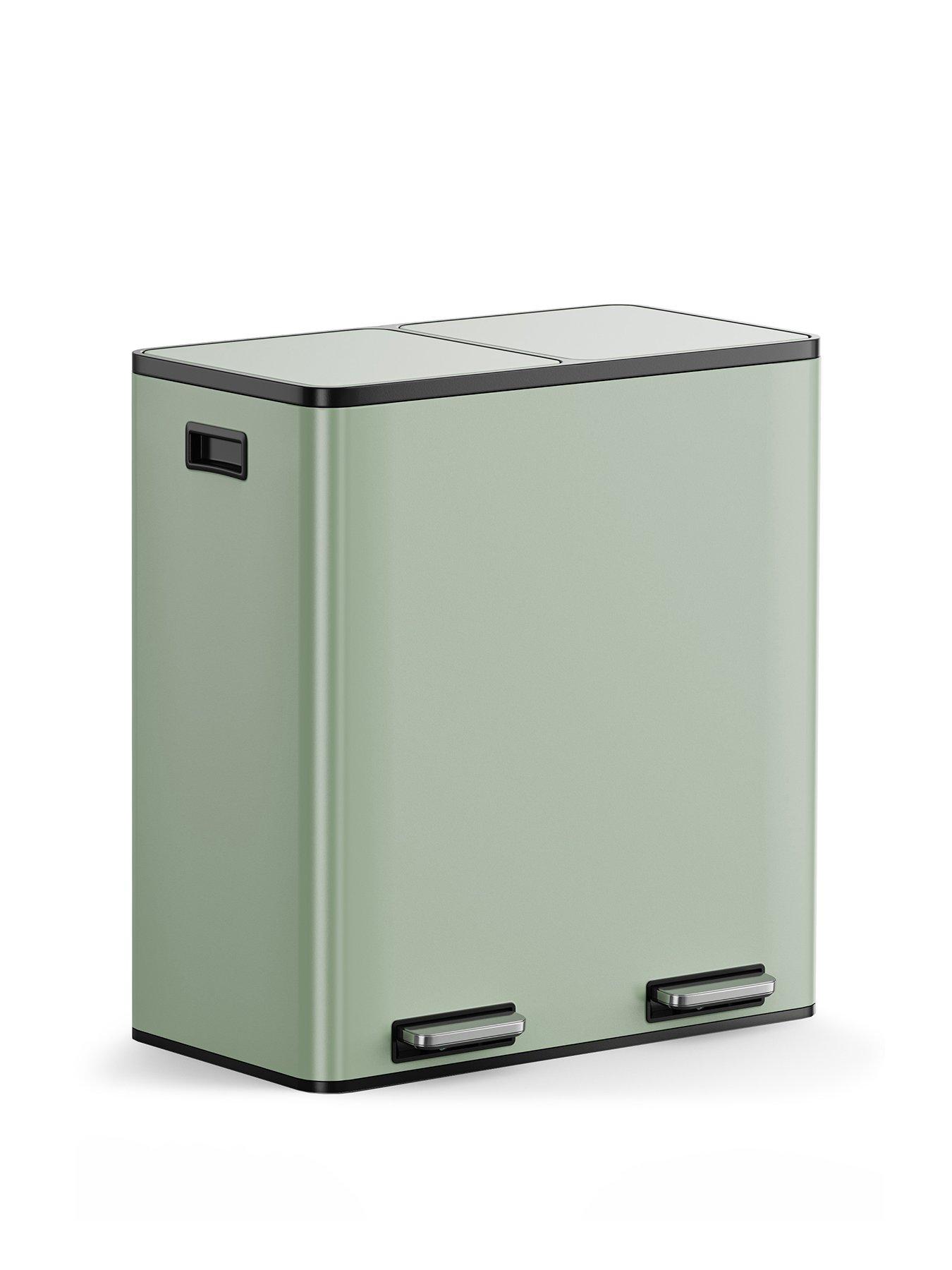 vonhaus-matte-sage-green-double-bin-60lstillFront