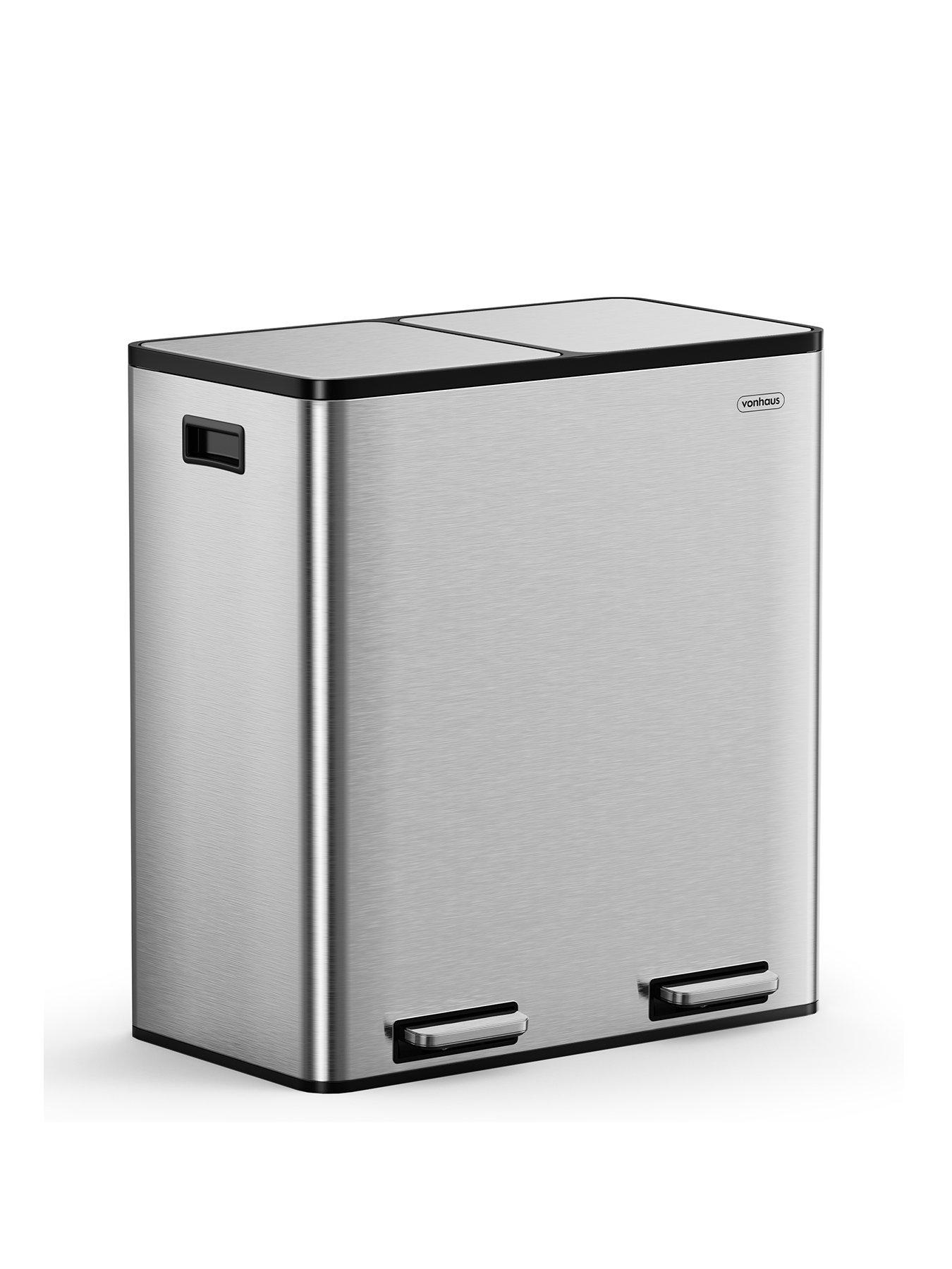 vonhaus-stainless-steel-double-bin-60lstillFront