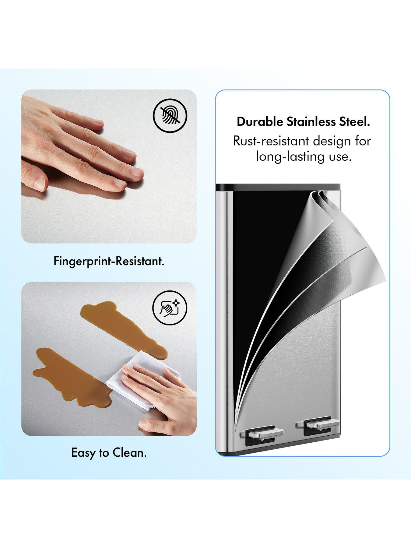 vonhaus-stainless-steel-double-bin-60ldetail