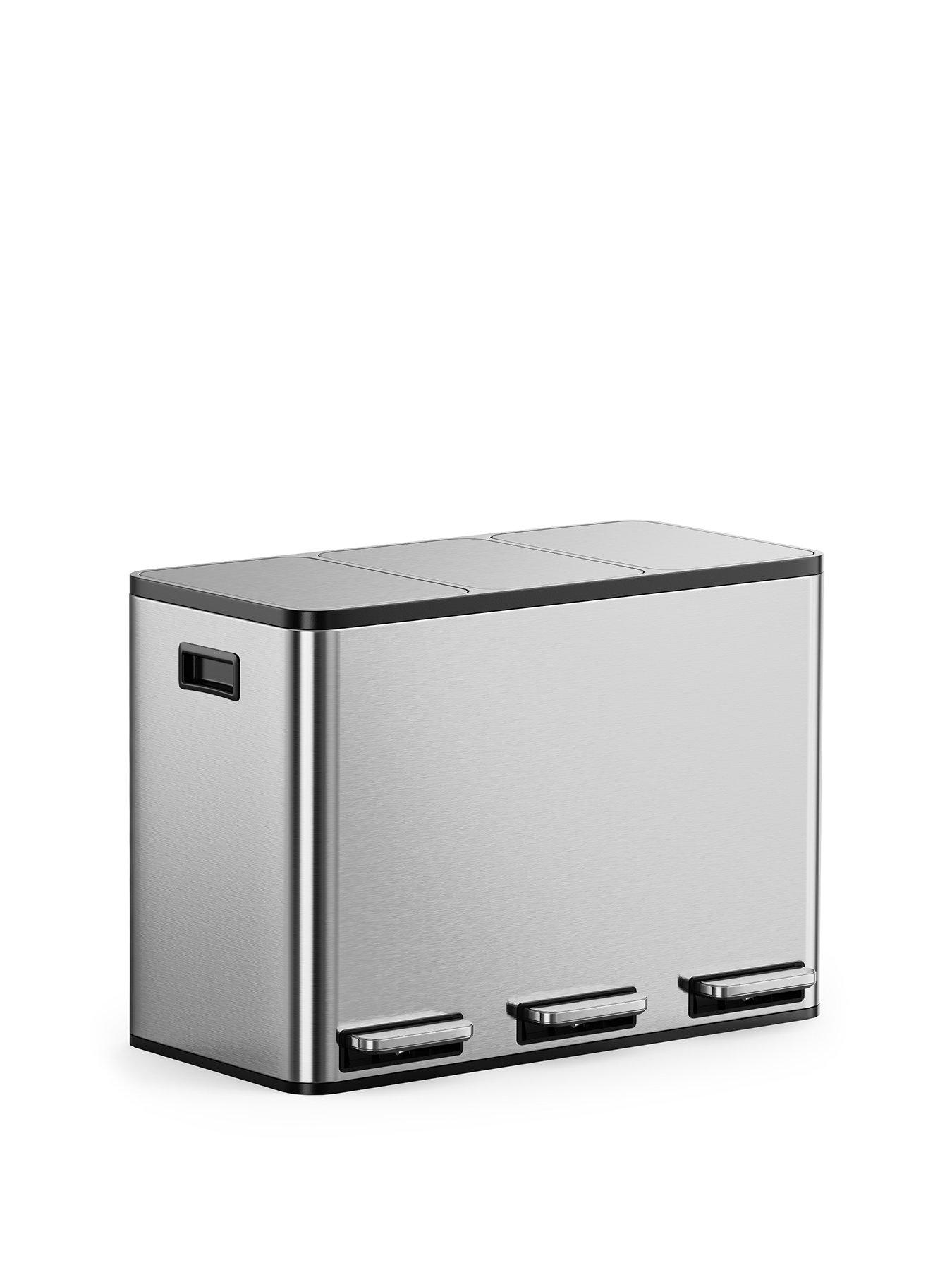 vonhaus-stainless-steel-triple-bin-45lstillFront