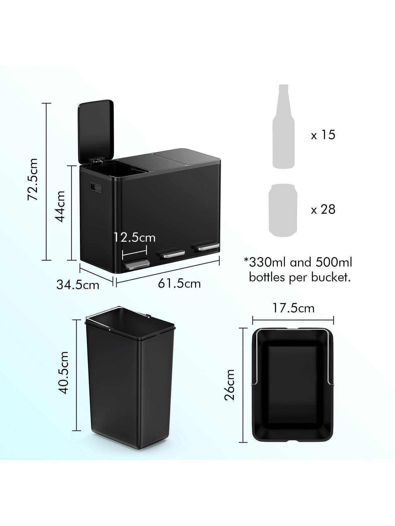 vonhaus-matte-black-triple-bin-45lback