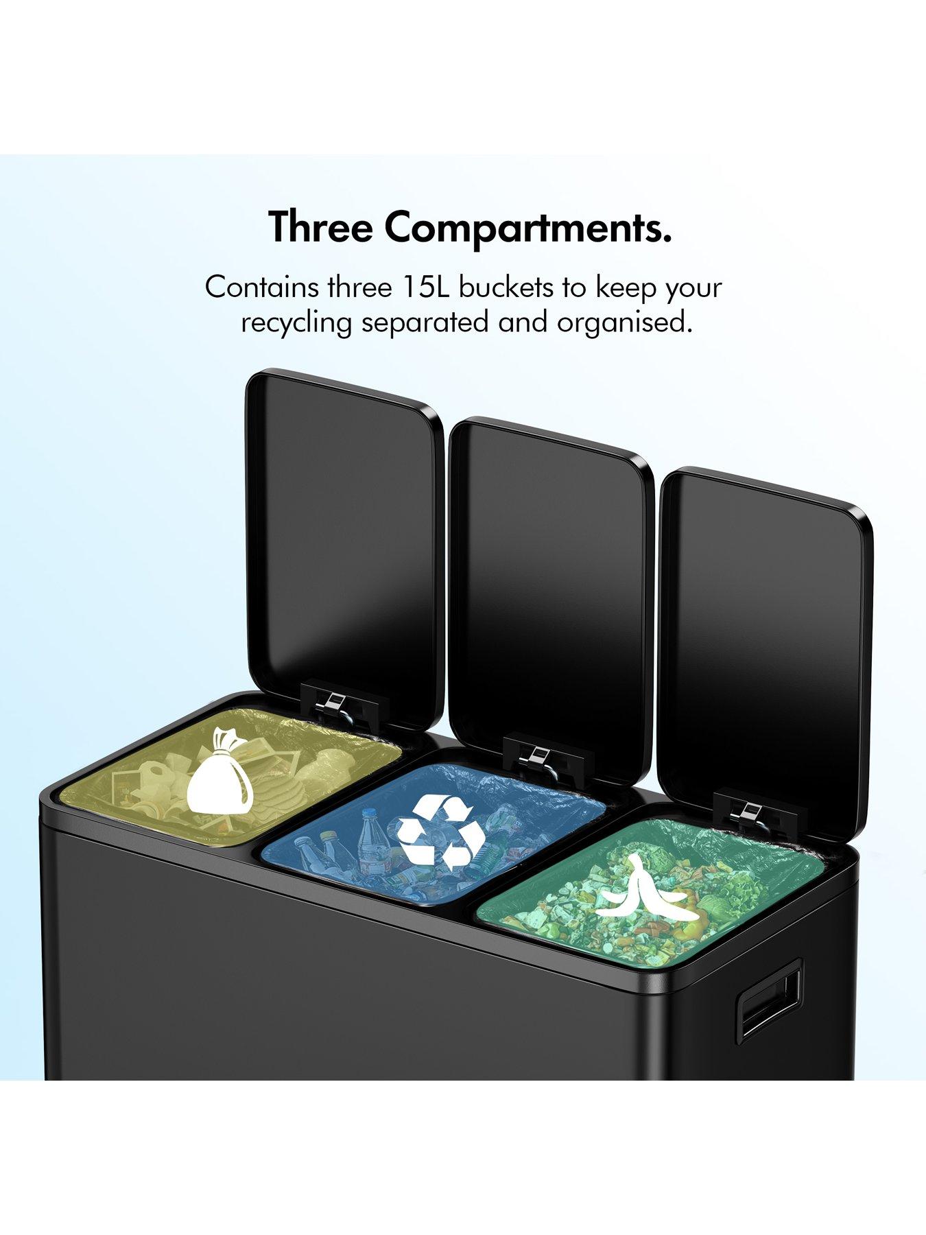 vonhaus-matte-black-triple-bin-45loutfit
