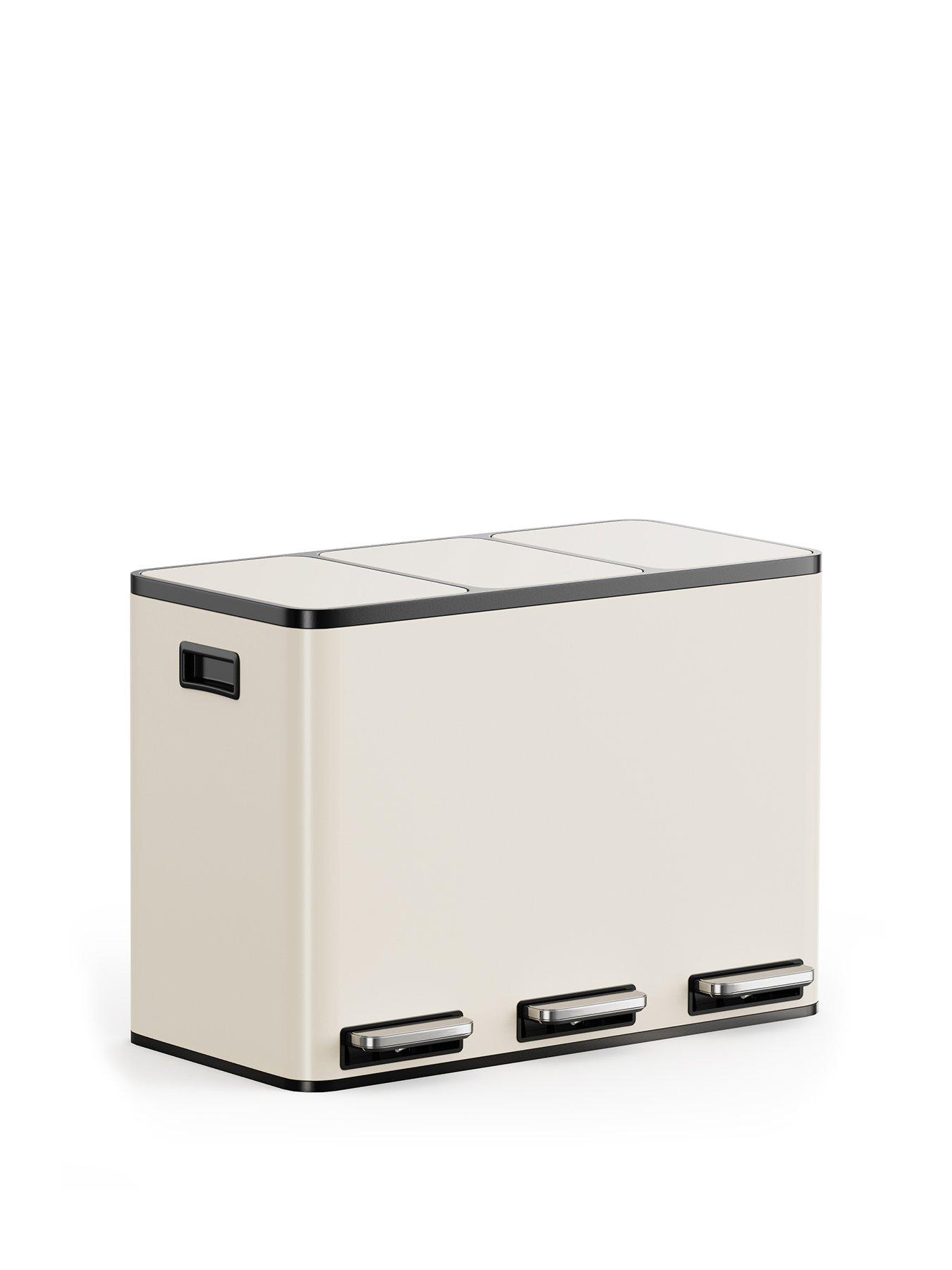 vonhaus-matte-cream-triple-bin-45lstillFront