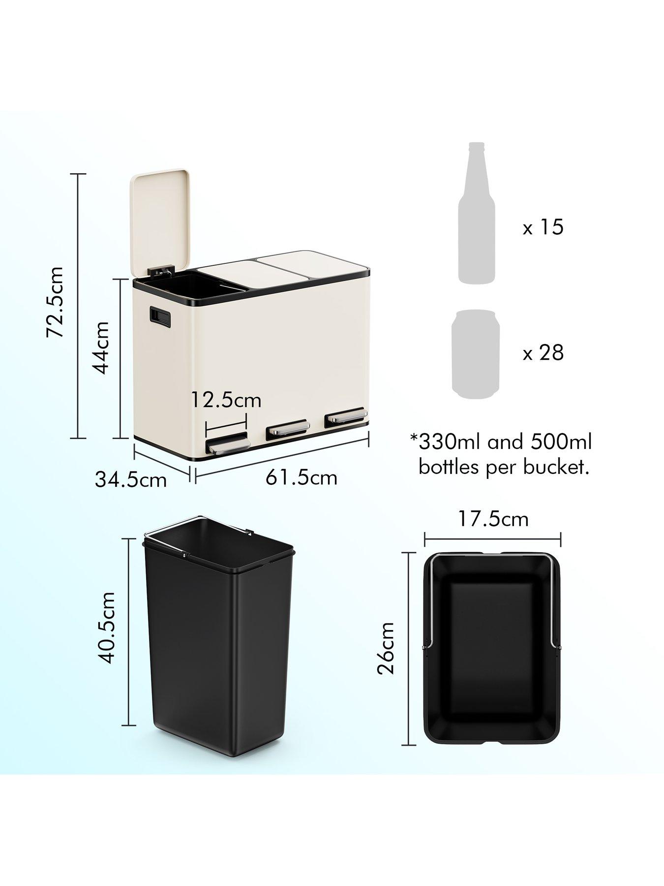 vonhaus-matte-cream-triple-bin-45lback