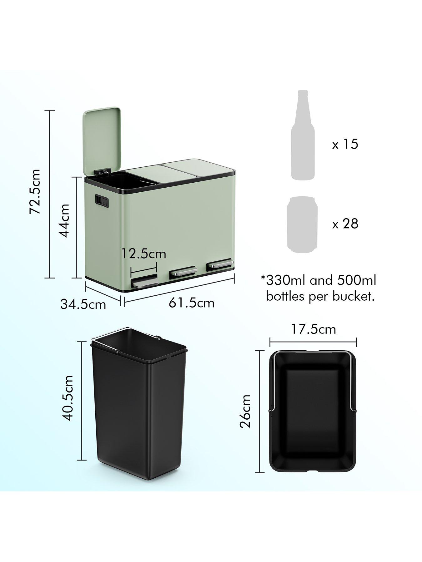 vonhaus-matte-sage-green-triple-bin-45lback