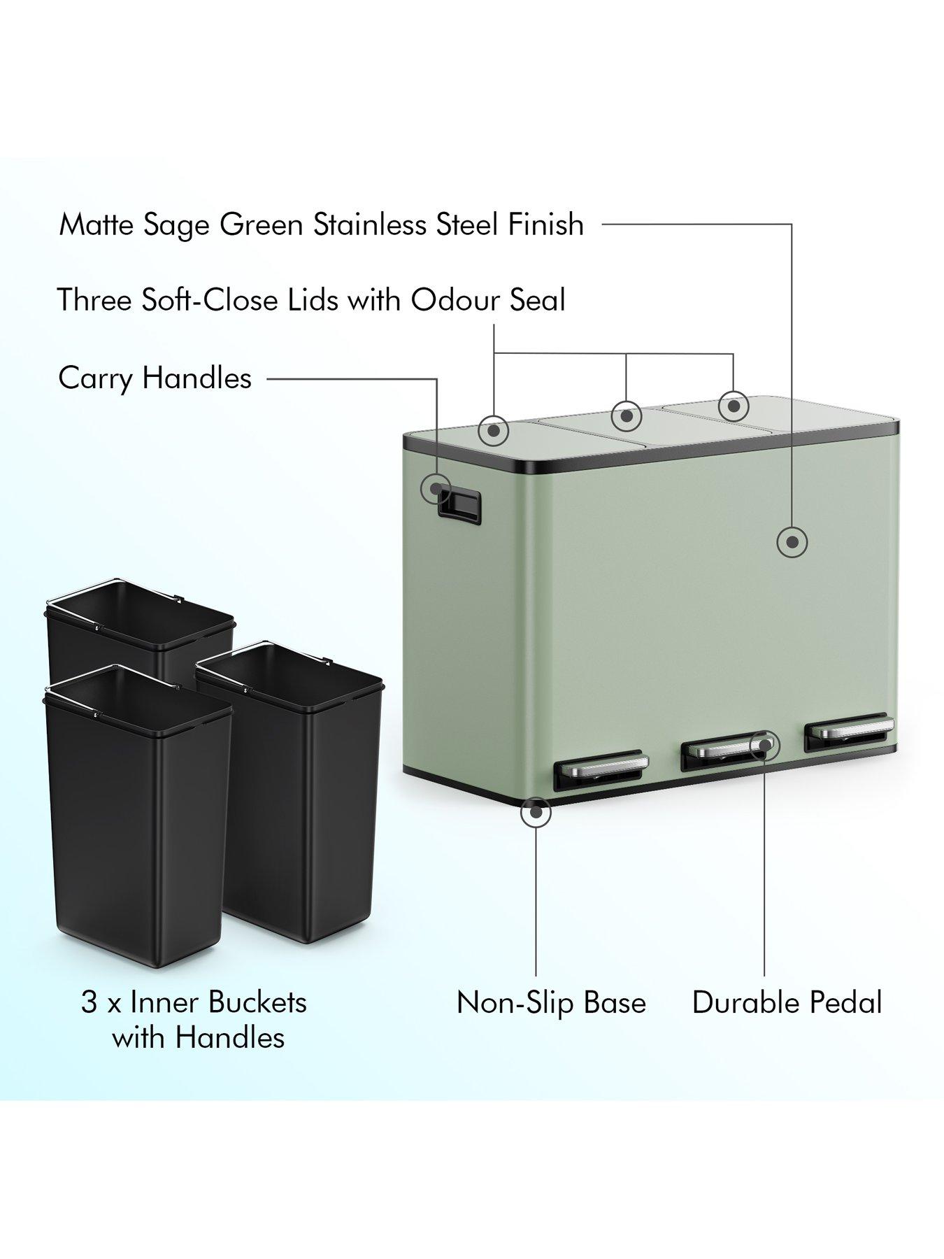 vonhaus-matte-sage-green-triple-bin-45loutfit