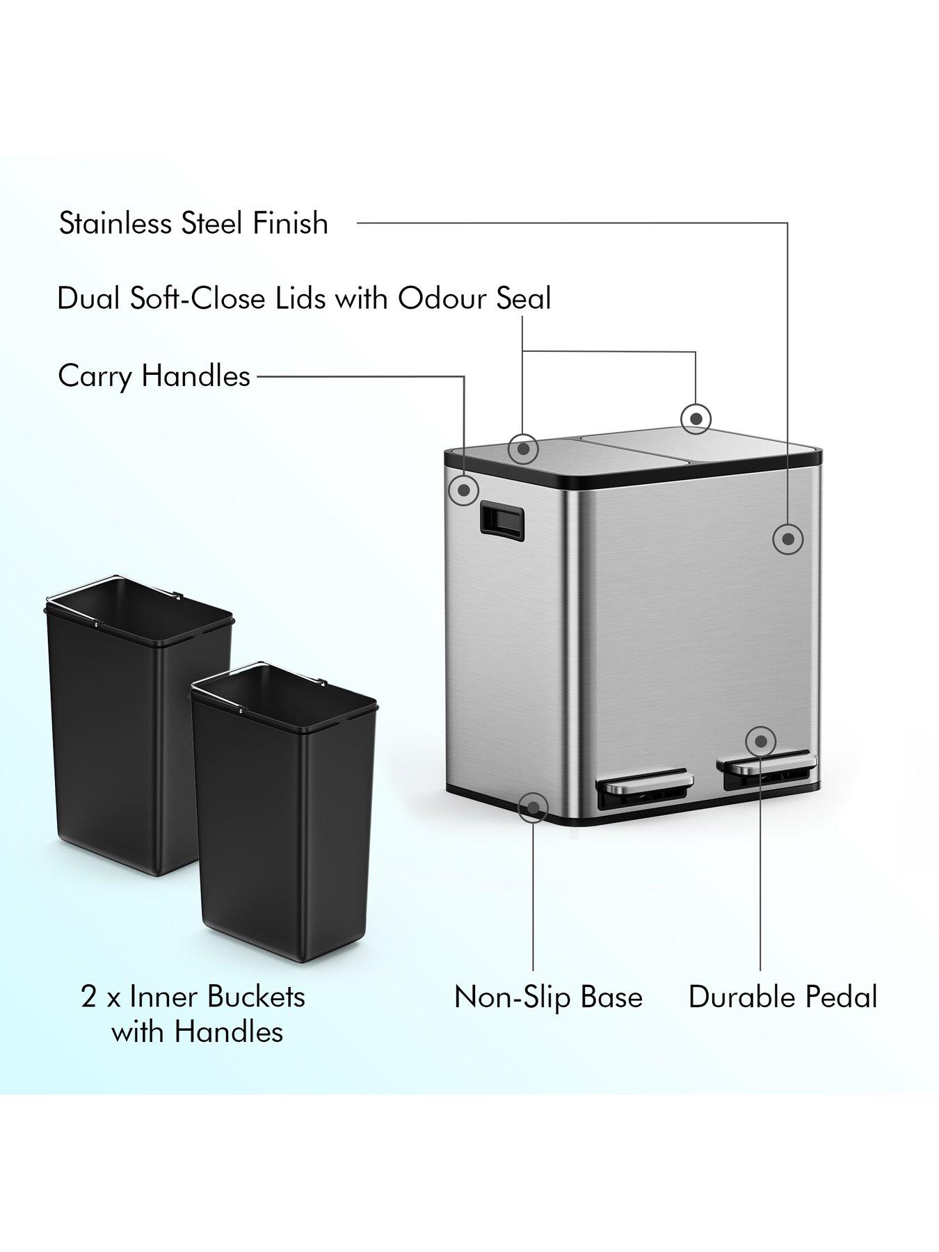 vonhaus-stainless-steel-double-bin-30ldetail