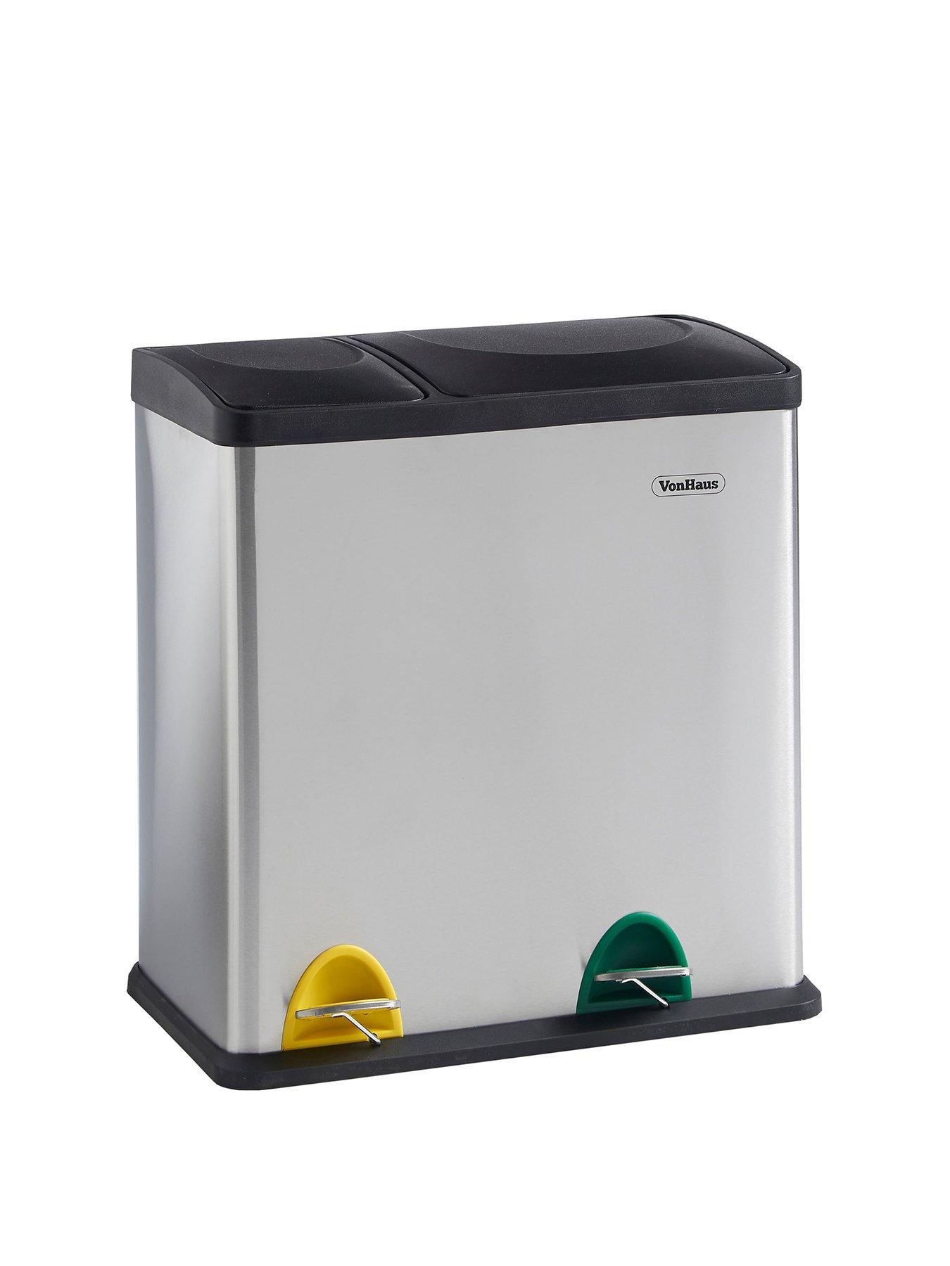 vonhaus-double-compartment-pedal-recycling-bin-36lstillFront