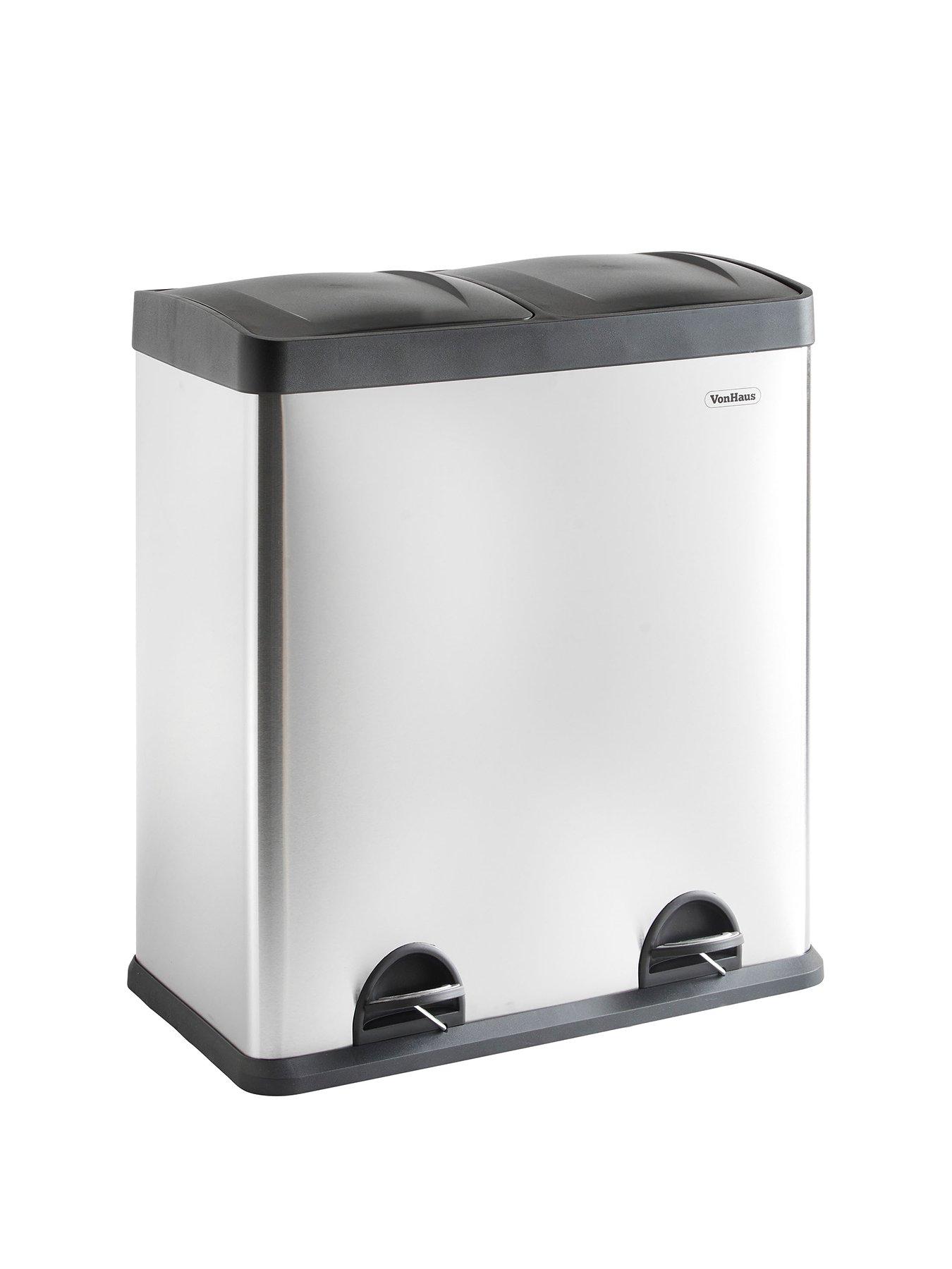 vonhaus-double-compartment-pedal-recycling-bin-60lstillFront